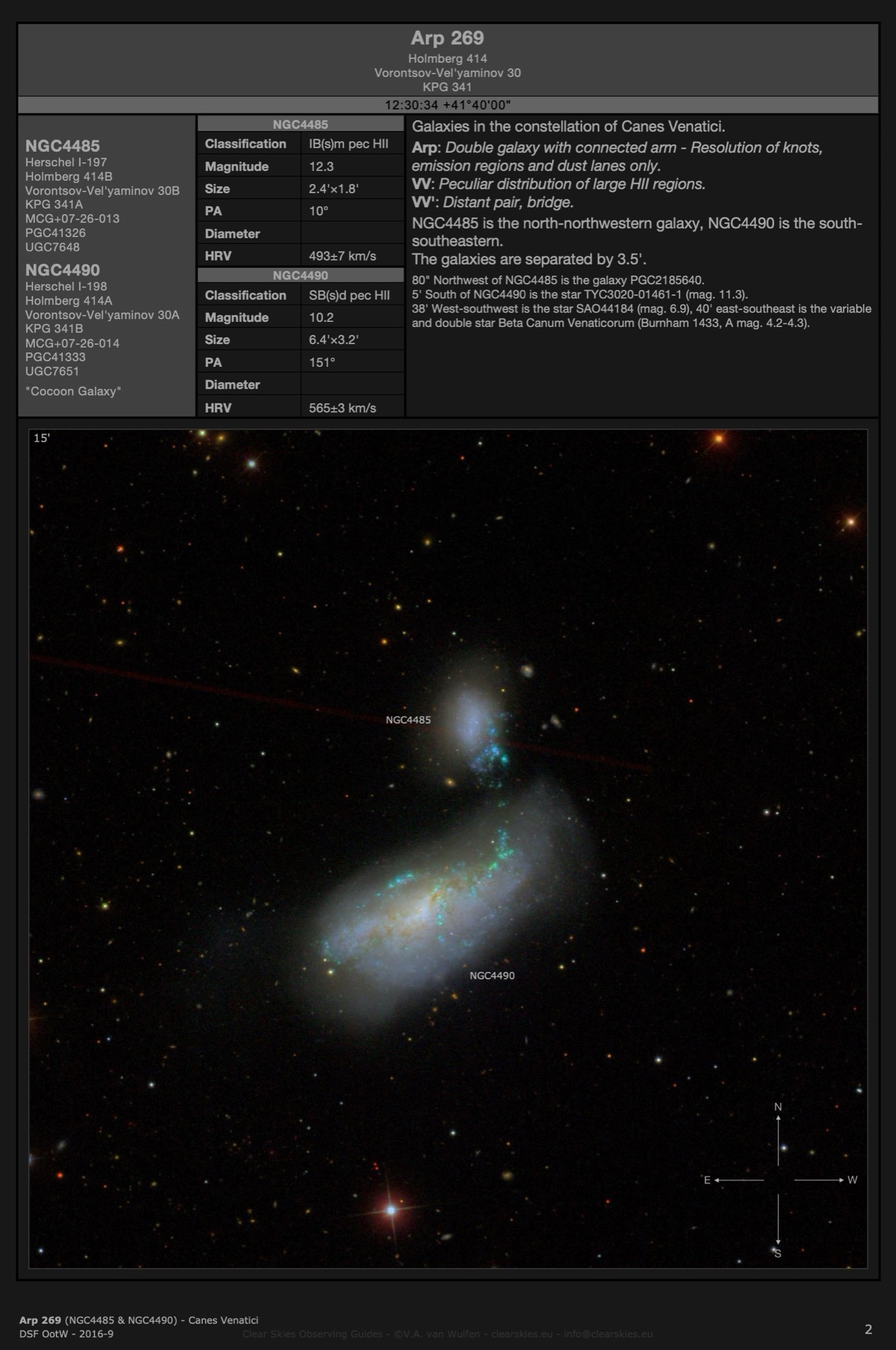 Galaxy pair Arp 269 (NGC4485 & NGC4490 - the "Cocoon Galaxy") in Canes Venatici Galaxy pair Arp 269 (NGC4485 & NGC4490 - the "Cocoon Galaxy") in Canes Venatici