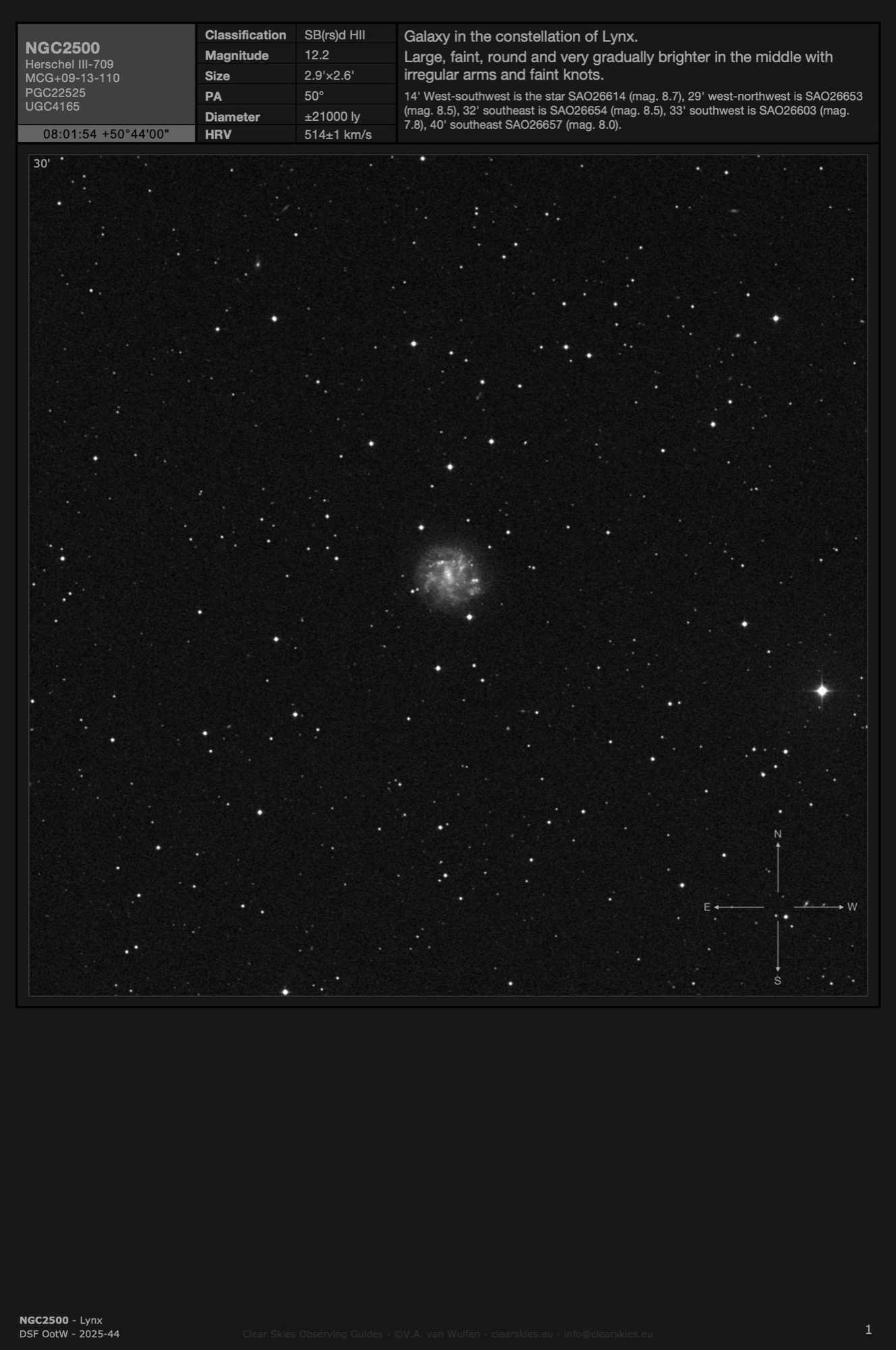 Galaxy NGC2500 in Lynx Galaxy NGC2500 in Lynx