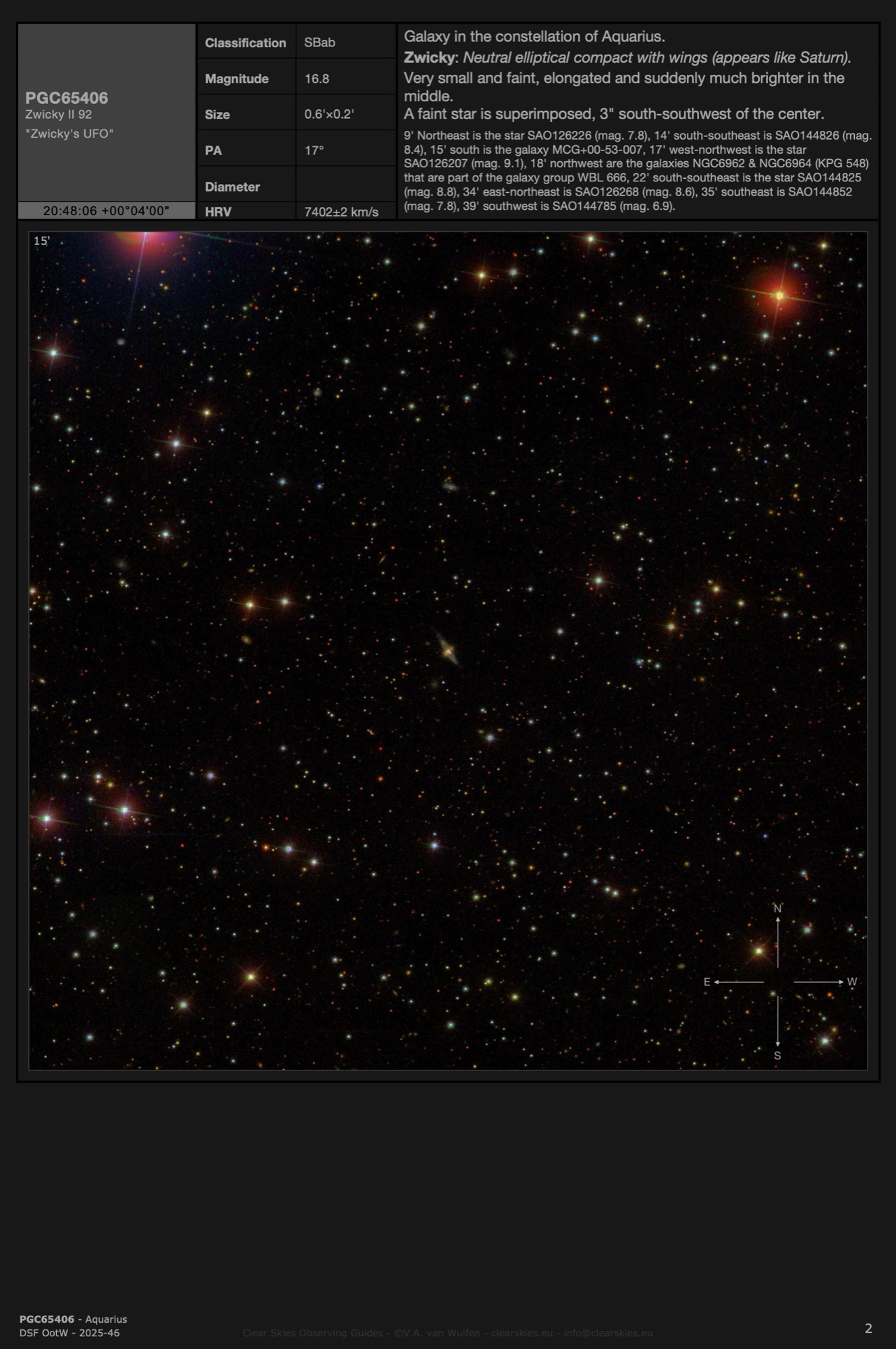 Galaxy PGC65406 - "Zwicky's UFO" in Aquarius Galaxy PGC65406 - "Zwicky's UFO" in Aquarius