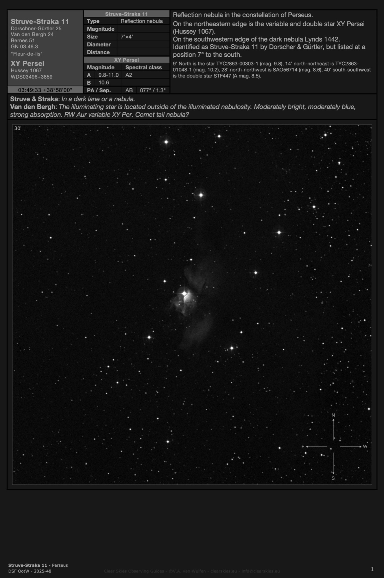 Reflection nebula Struve-Straka 11 - the "Fleur-de-lis" in Perseus Reflection nebula Struve-Straka 11 - the "Fleur-de-lis" in Perseus