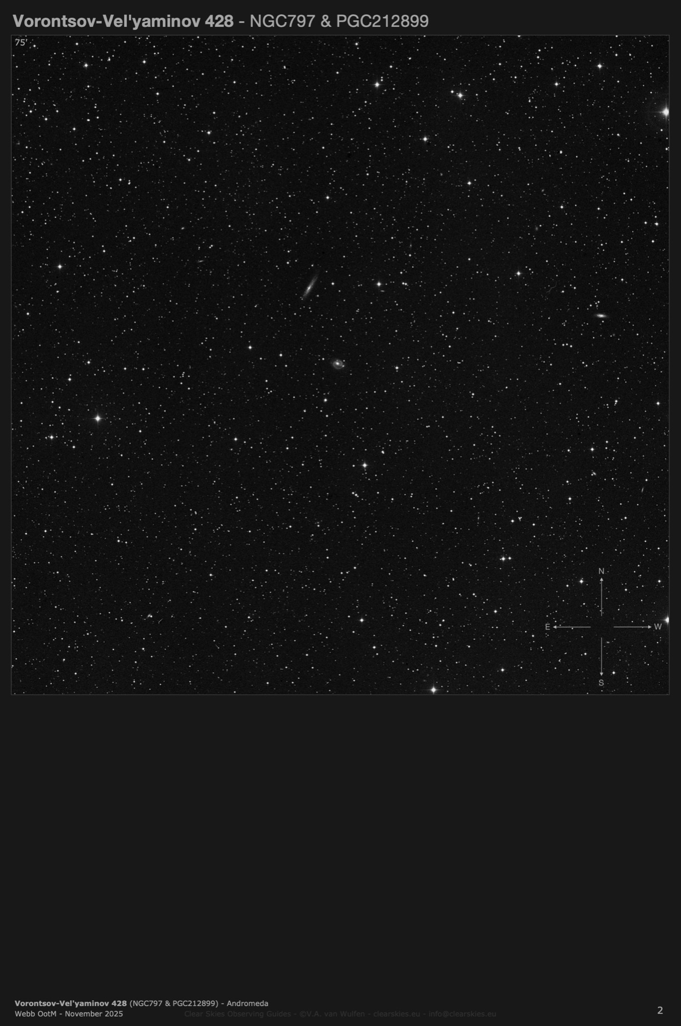 Galaxy pair Vorontsov-Vel'yaminov 428 (NGC797 & PGC212899) in Andromeda Galaxy pair Vorontsov-Vel'yaminov 428 (NGC797 & PGC212899) in Andromeda