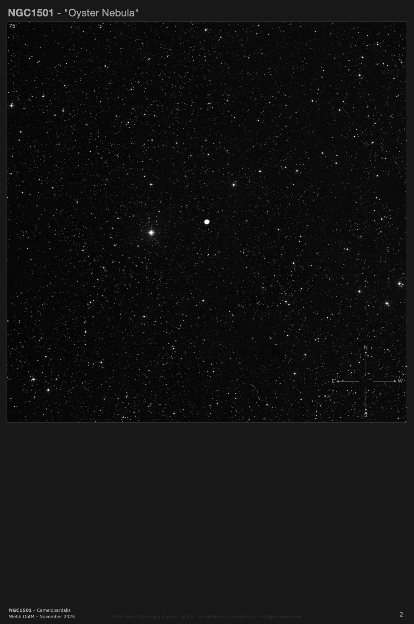 Planetary nebula NGC1501 - the "Oyster Nebula" in Camelopardalis Planetary nebula NGC1501 - the "Oyster Nebula" in Camelopardalis