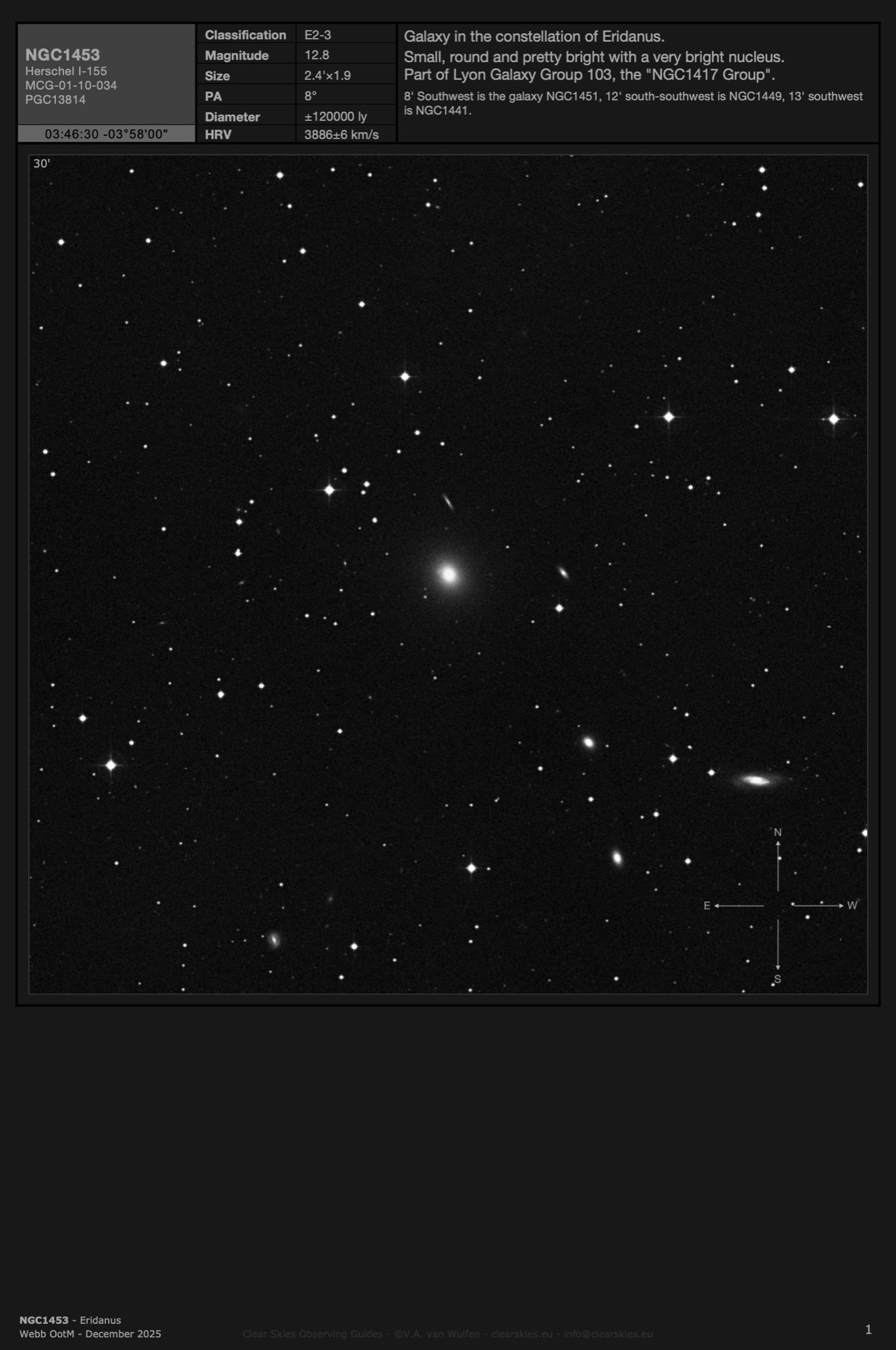 Galaxy NGC1453 in Eridanus Galaxy NGC1453 in Eridanus