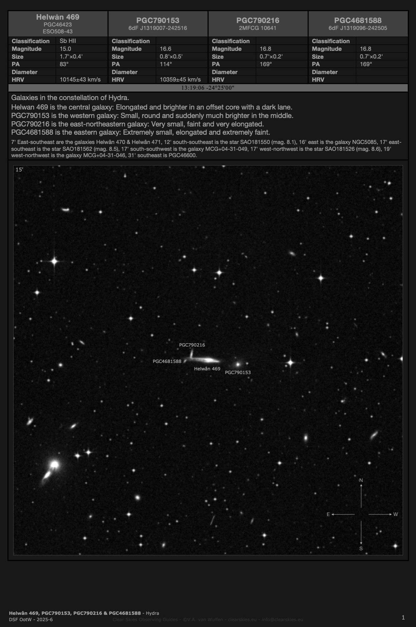 Galaxy group HelwΓ’n 469, PGC790153, PGC790216 & PGC4681588 in Hydra Galaxy group HelwΓ’n 469, PGC790153, PGC790216 & PGC4681588 in Hydra