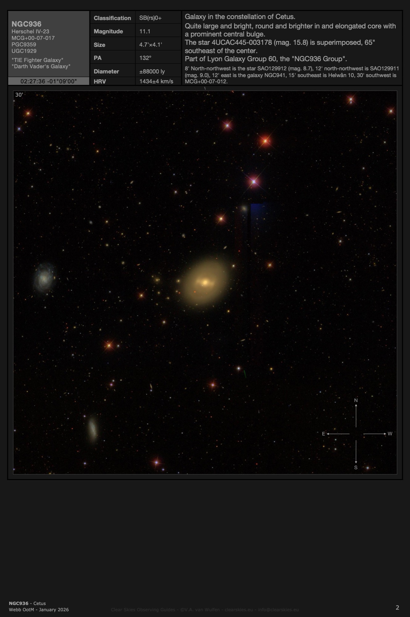 Galaxy NGC936 - the "TIE Fighter Galaxy" in Cetus Galaxy NGC936 - the "TIE Fighter Galaxy" in Cetus
