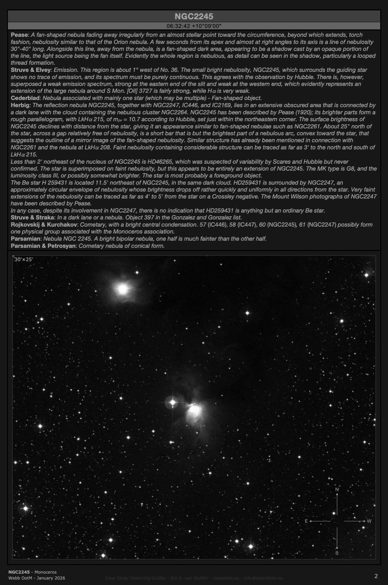 Reflection nebula NGC2245 in Monoceros Reflection nebula NGC2245 in Monoceros