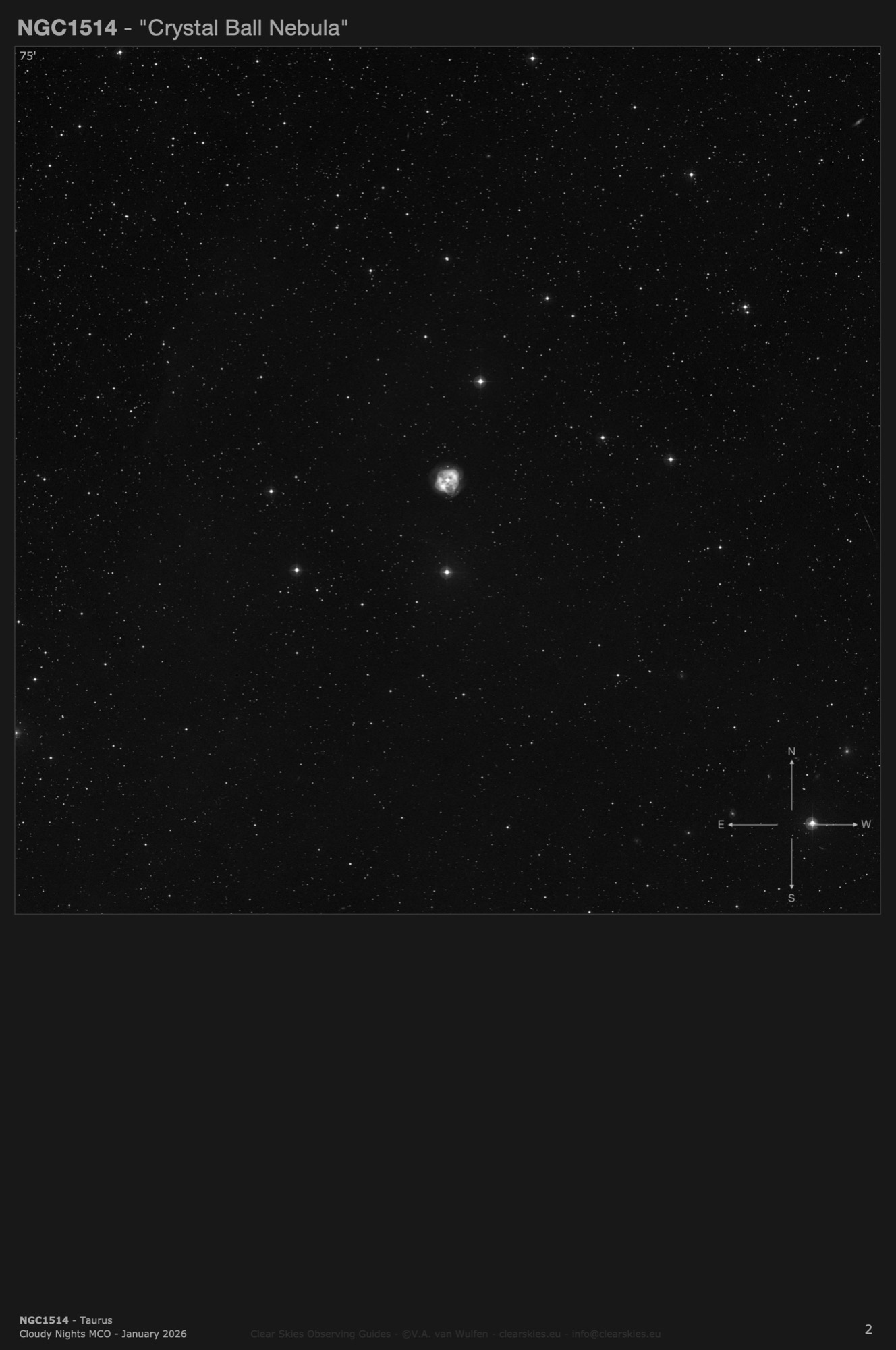 Planetary nebula NGC1514 - the "Crystal Ball Nebula" in Taurus Planetary nebula NGC1514 - the "Crystal Ball Nebula" in Taurus