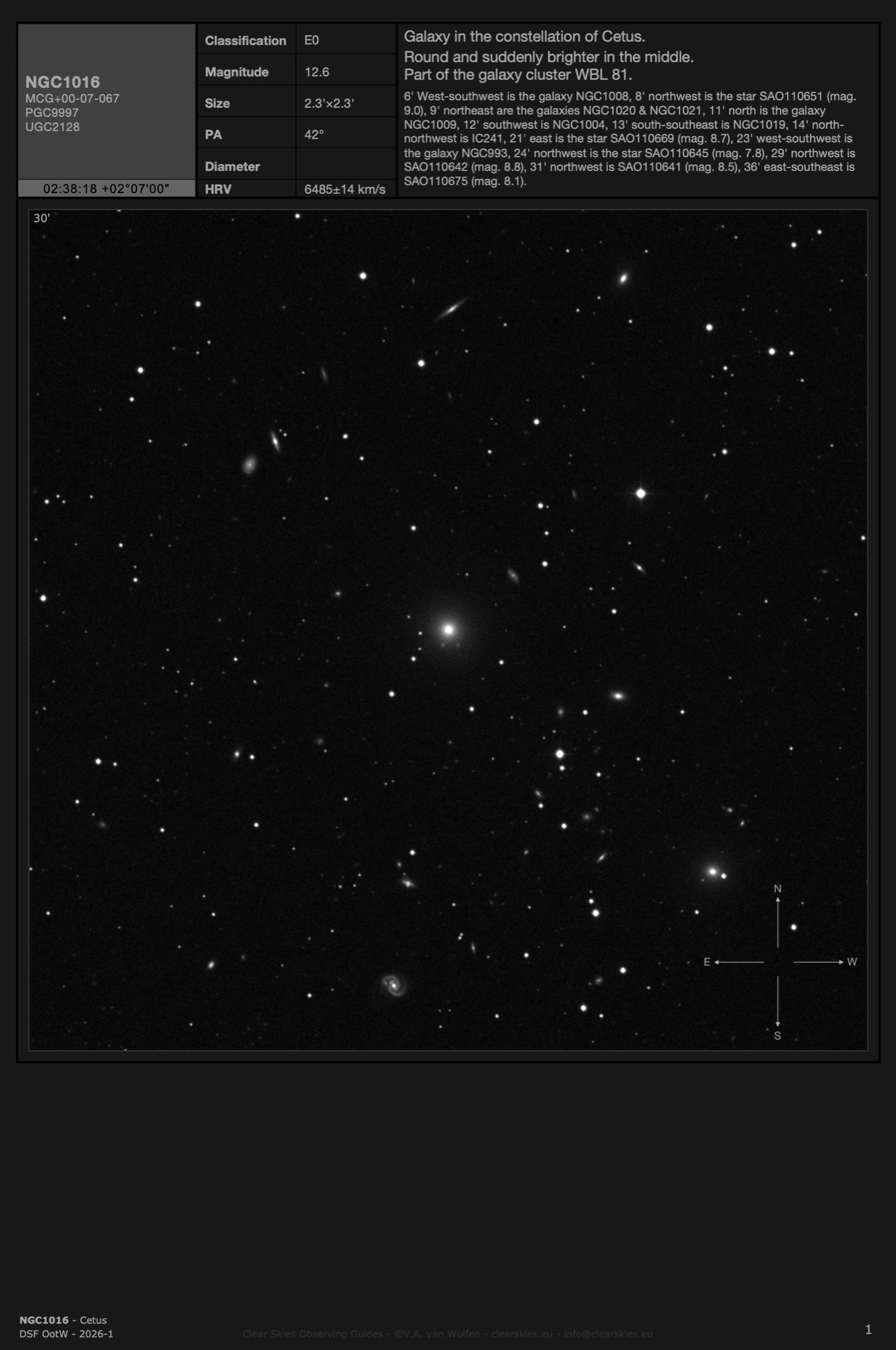 Galaxy NGC1016 in Cetus Galaxy NGC1016 in Cetus
