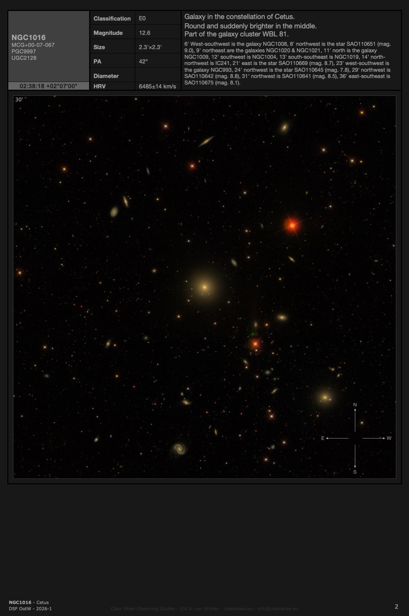 Galaxy NGC1016 in Cetus Galaxy NGC1016 in Cetus