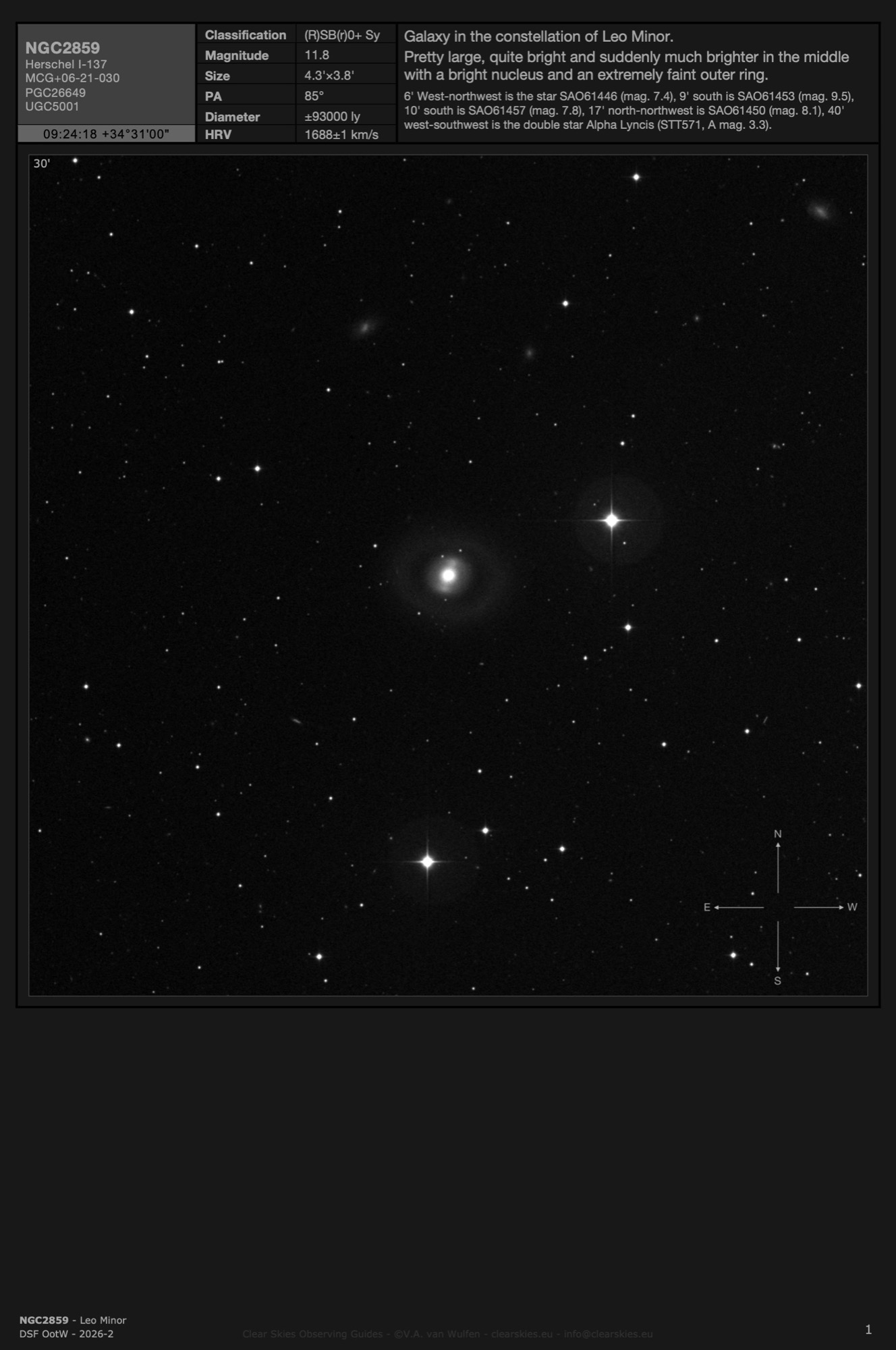 Galaxy NGC2859 in Leo Minor Galaxy NGC2859 in Leo Minor