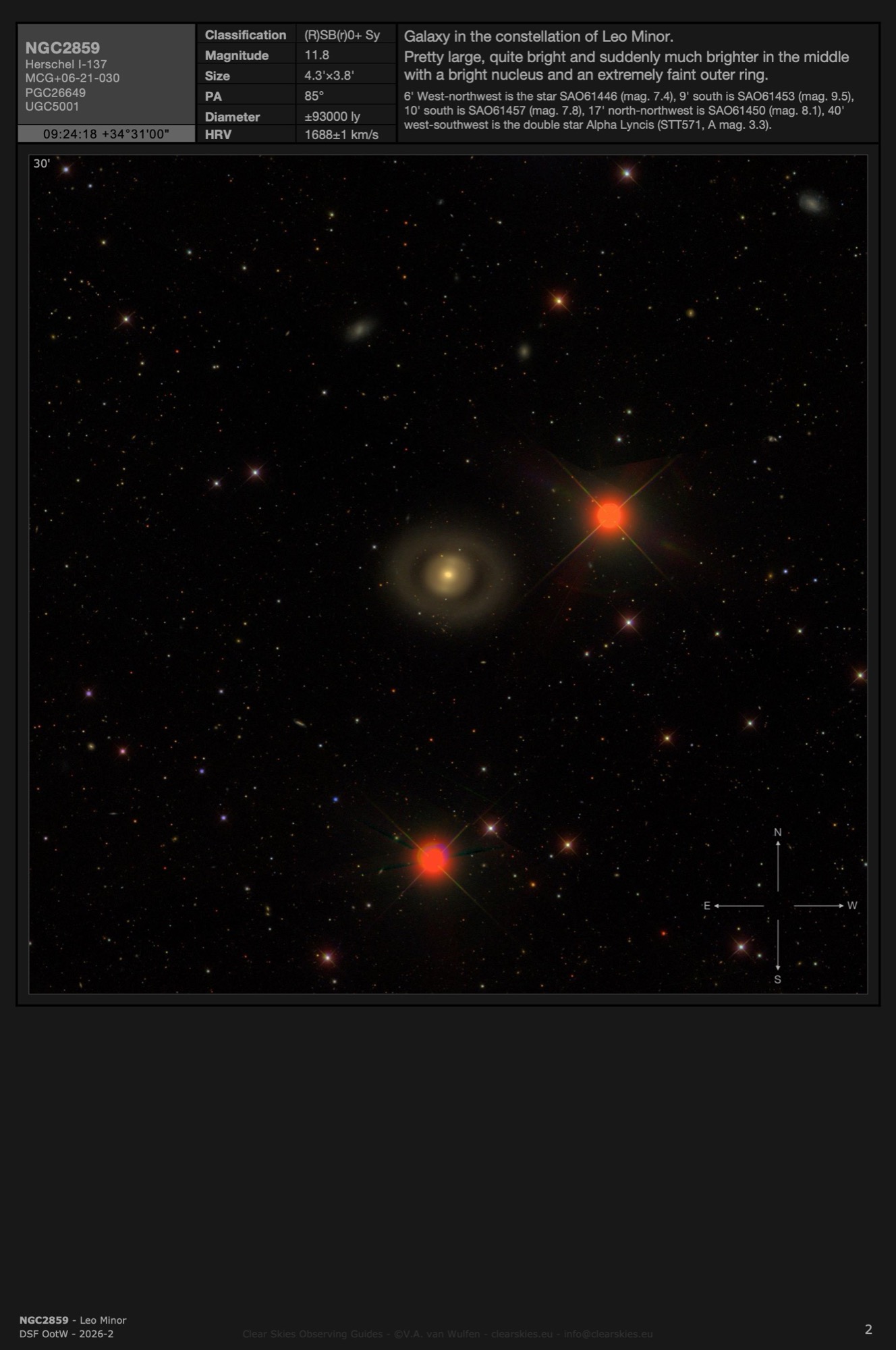 Galaxy NGC2859 in Leo Minor Galaxy NGC2859 in Leo Minor