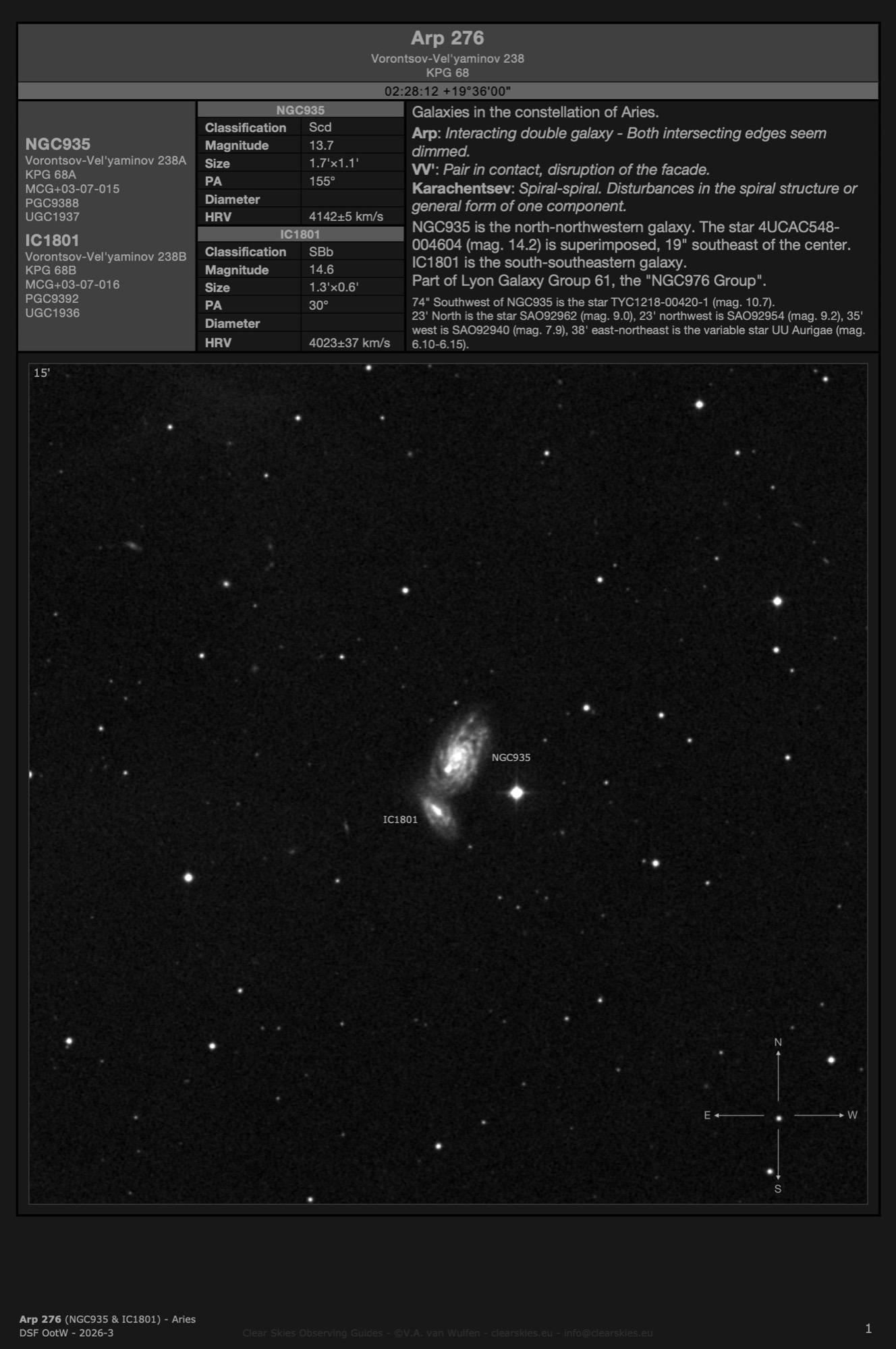 Galaxy pair Arp 276 (NGC935 & IC1801) in Aries Galaxy pair Arp 276 (NGC935 & IC1801) in Aries
