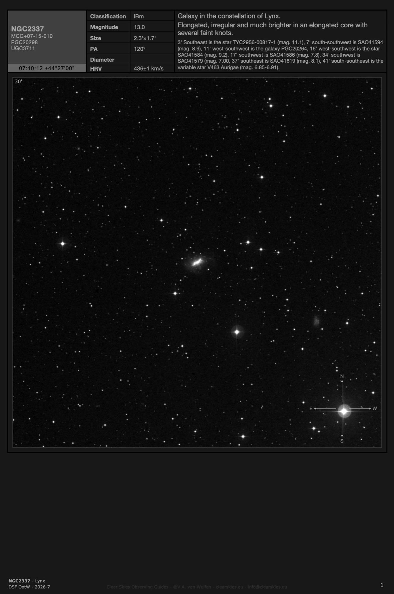 Galaxy NGC2337 in Lynx Galaxy NGC2337 in Lynx