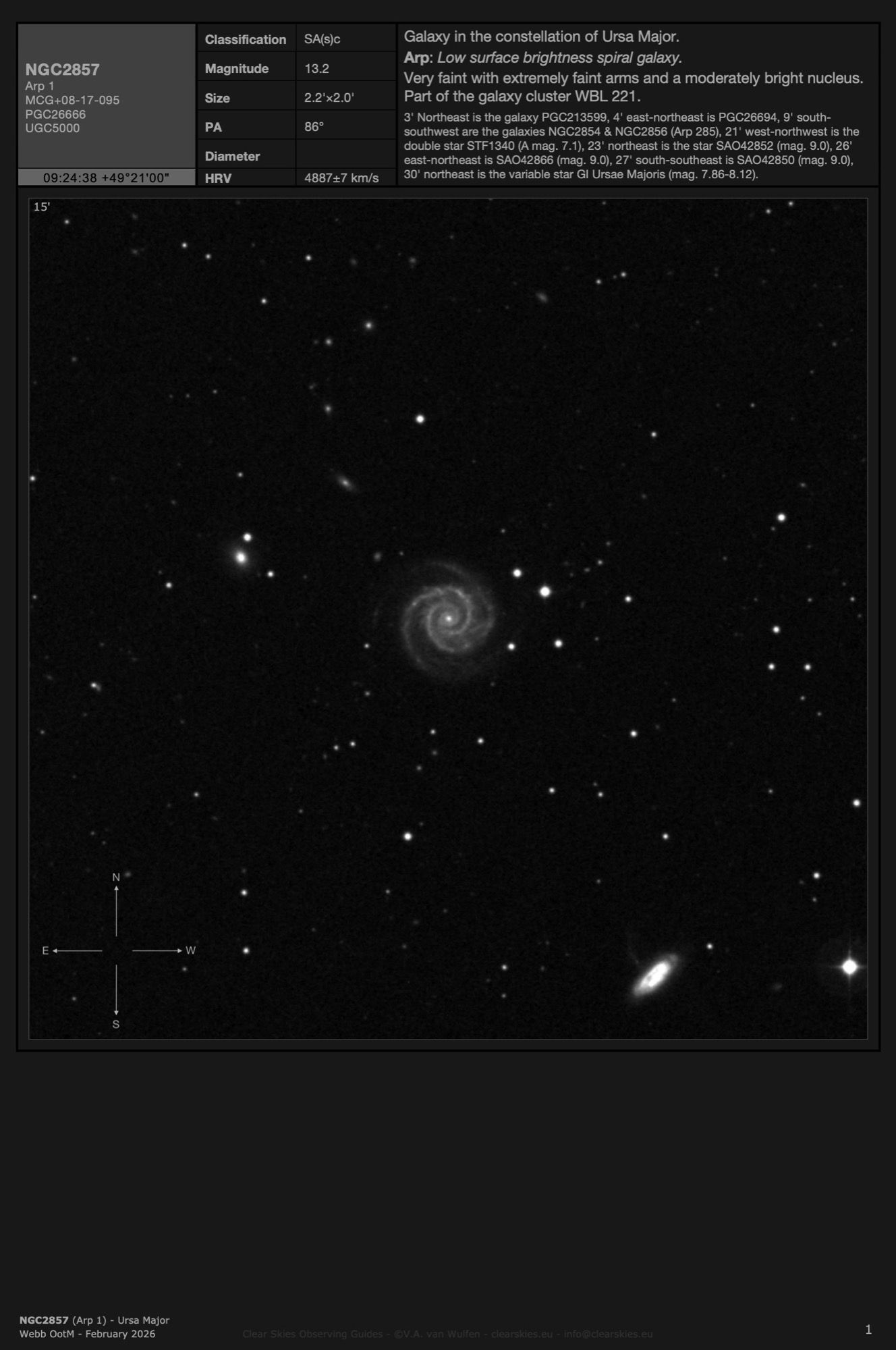 Galaxy NGC2857 (Arp 1) in Ursa Major