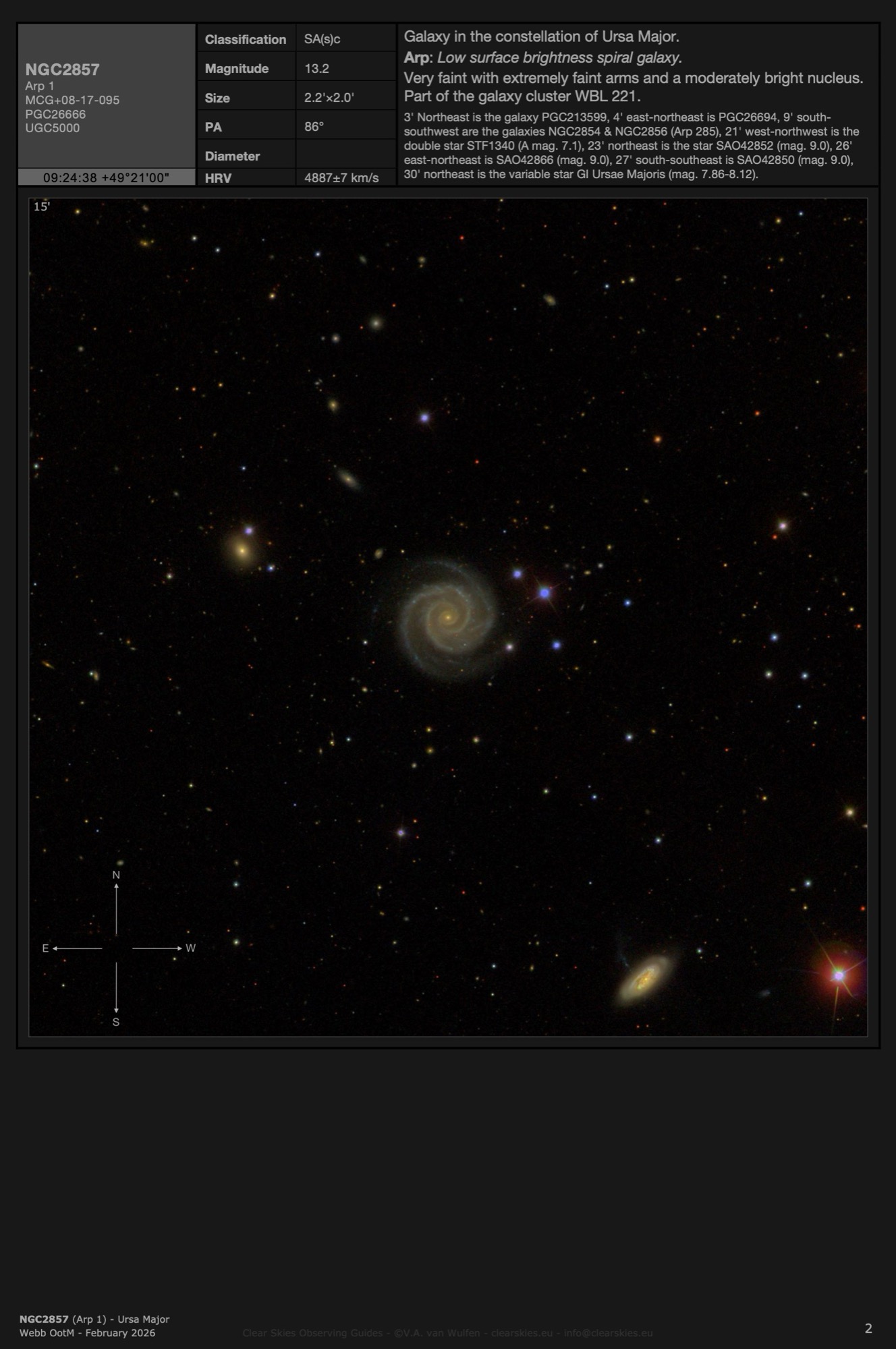 Galaxy NGC2857 (Arp 1) in Ursa Major