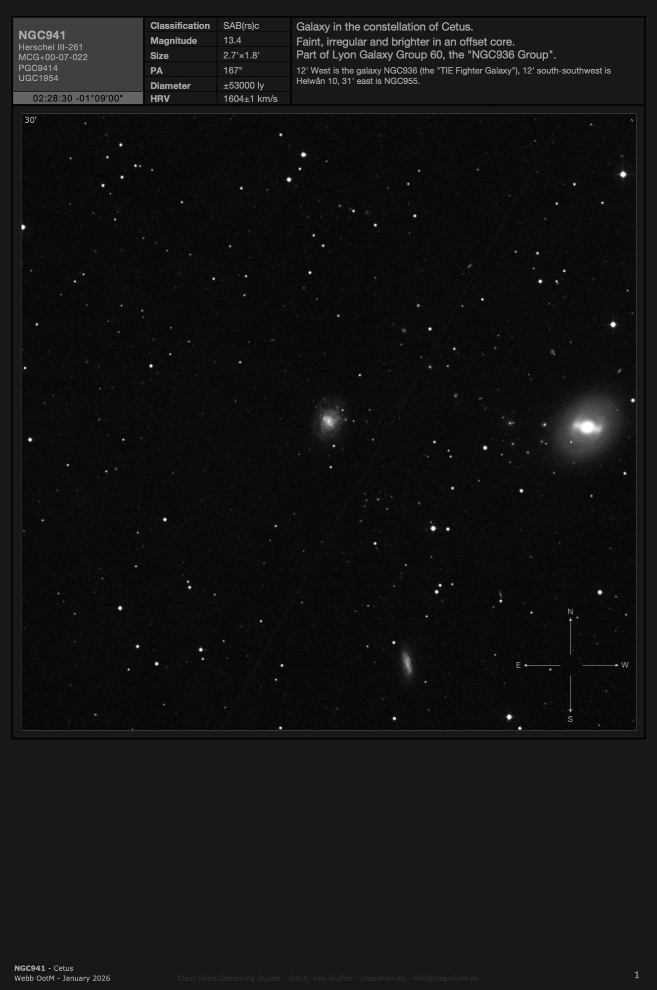 Galaxy NGC941 in Cetus Galaxy NGC941 in Cetus