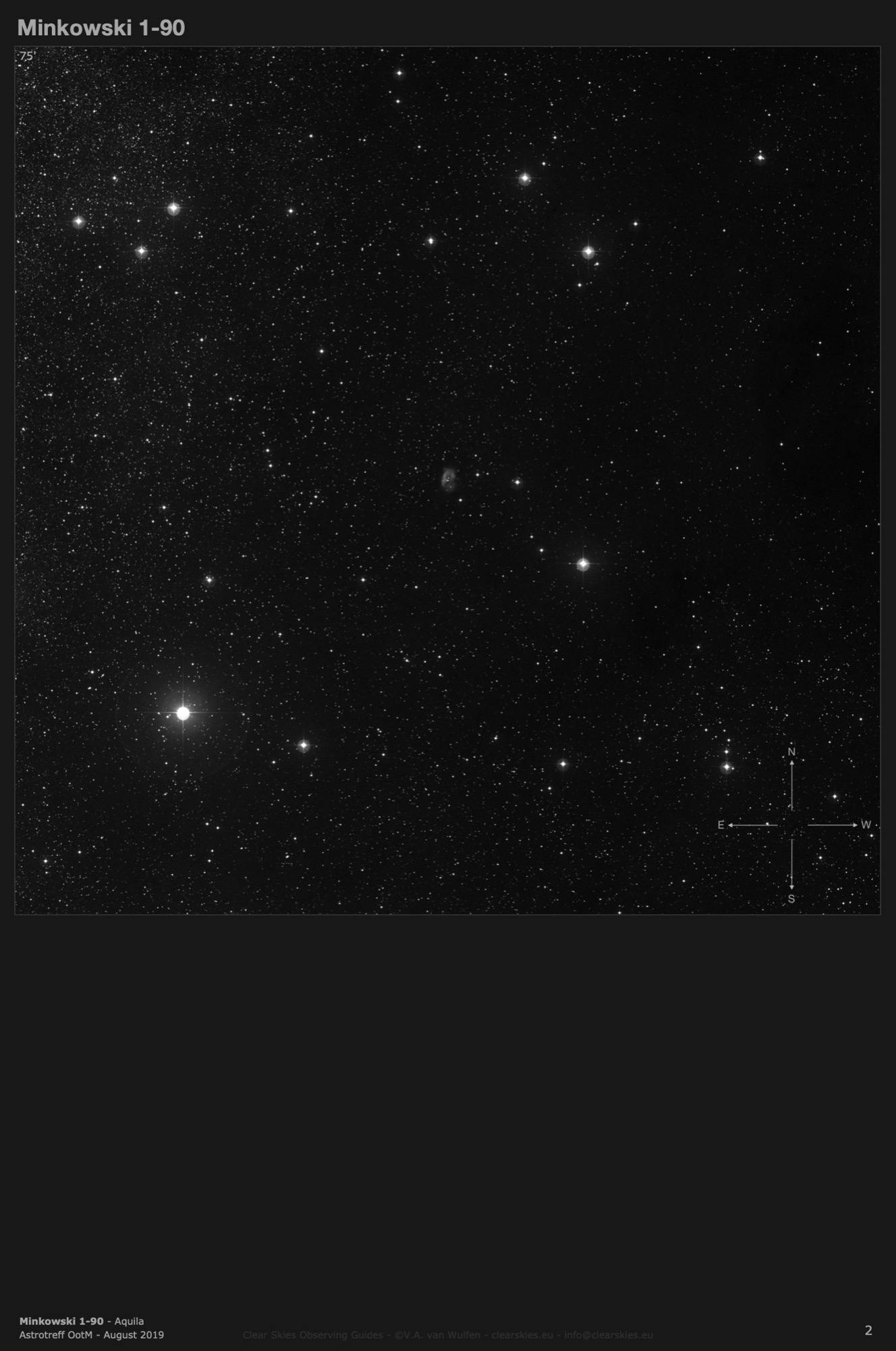 Planetary nebula Minkowski 1-90 (PK 036-01.1) in Aquila Planetary nebula Minkowski 1-90 (PK 036-01.1) in Aquila