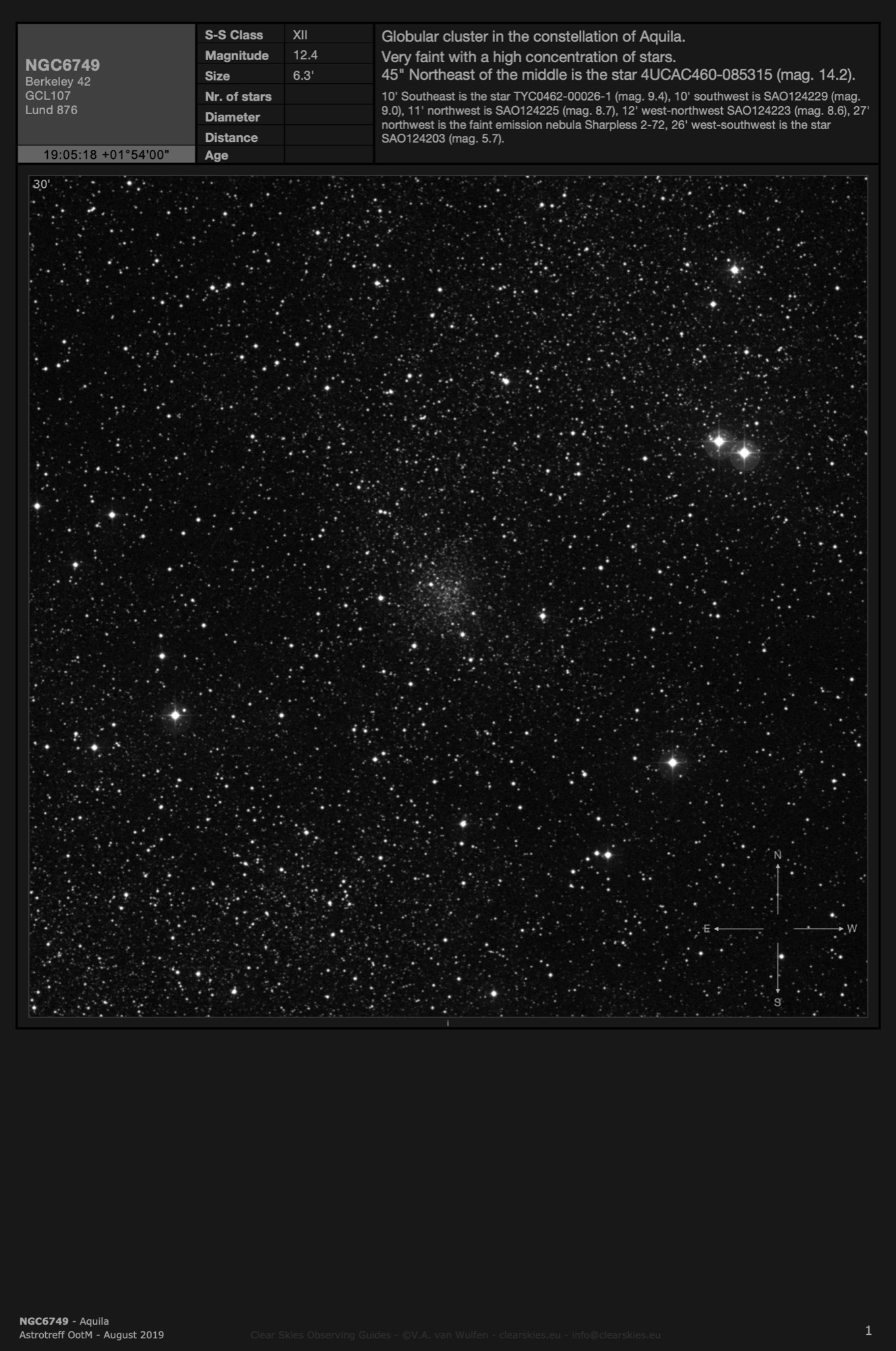 Globular cluster NGC6749 in Aquila Globular cluster NGC6749 in Aquila