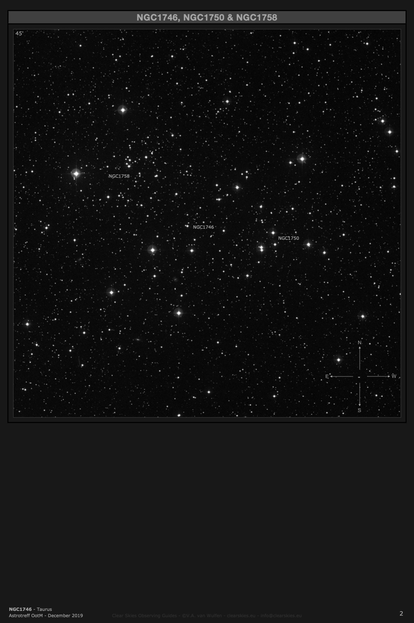 Open cluster NGC1746 in Taurus Open cluster NGC1746 in Taurus