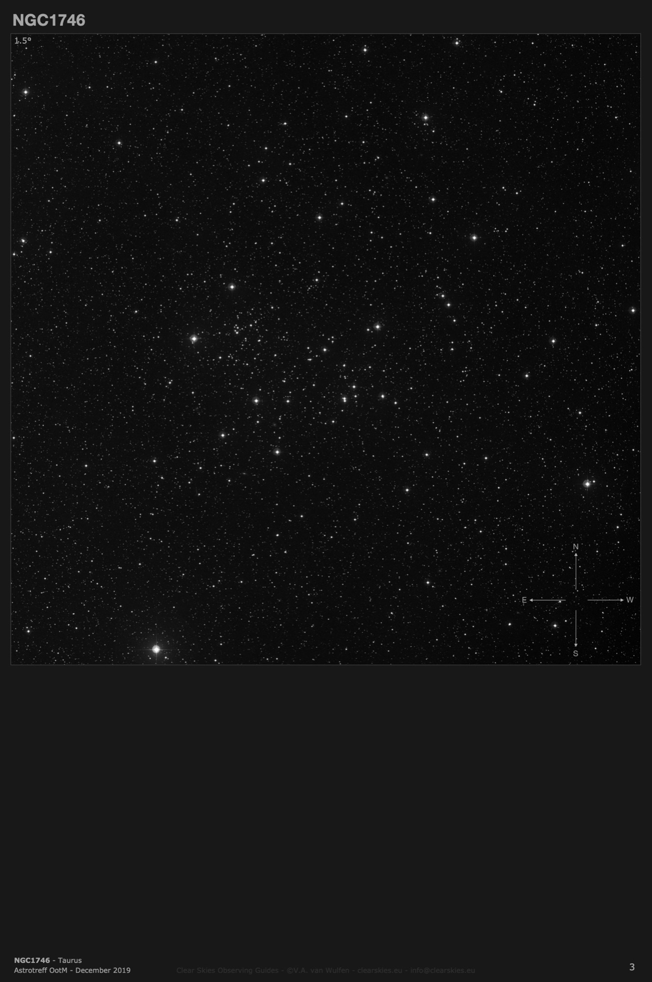 Open cluster NGC1746 in Taurus Open cluster NGC1746 in Taurus