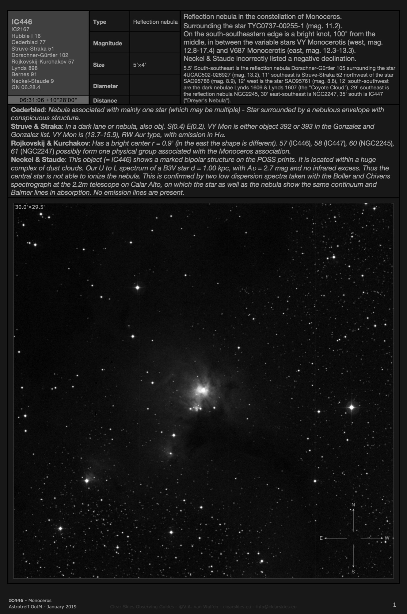 Reflection nebula IC446 in Monoceros Reflection nebula IC446 in Monoceros