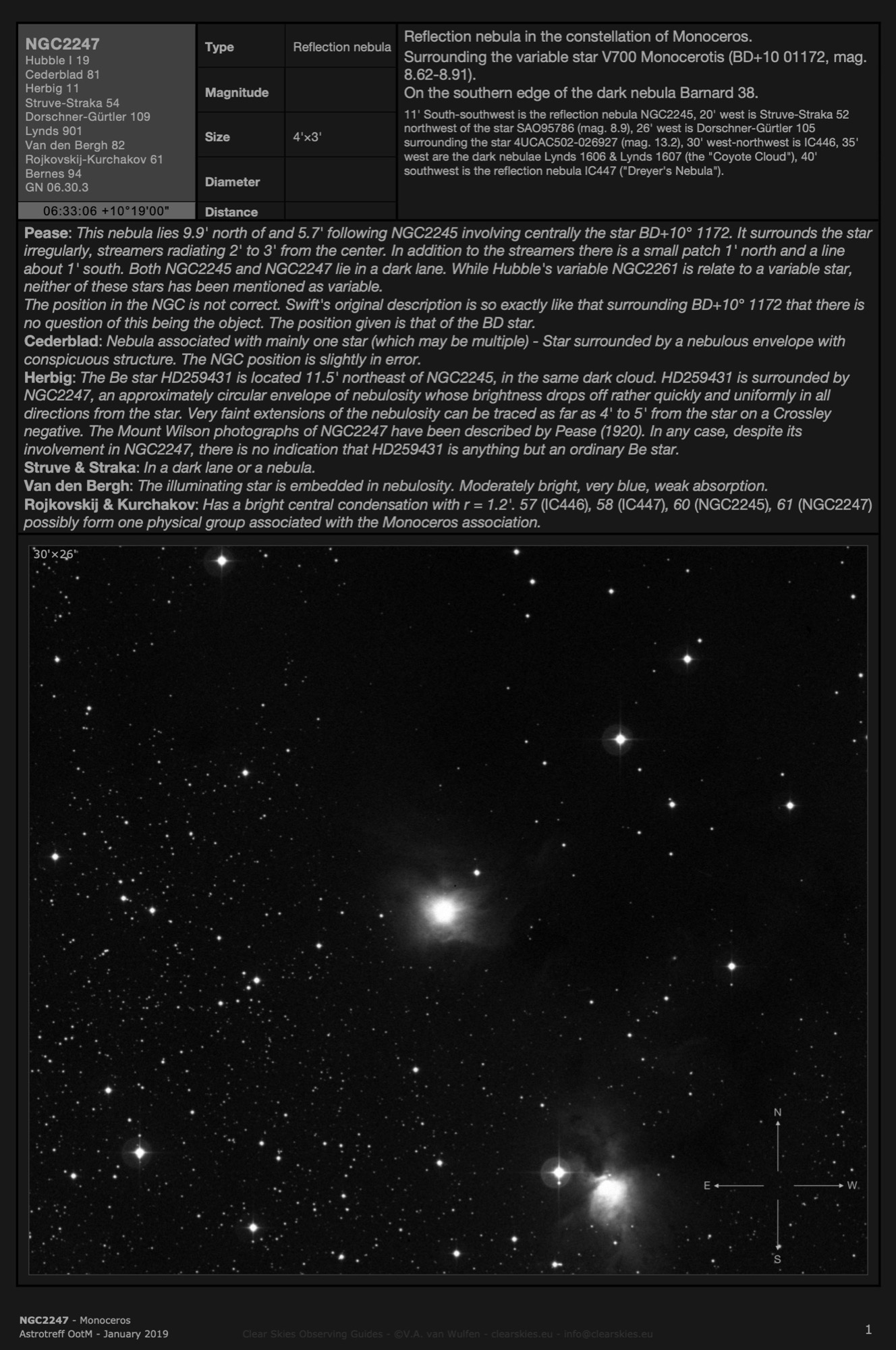 Reflection nebula NGC2247 in Monoceros Reflection nebula NGC2247 in Monoceros