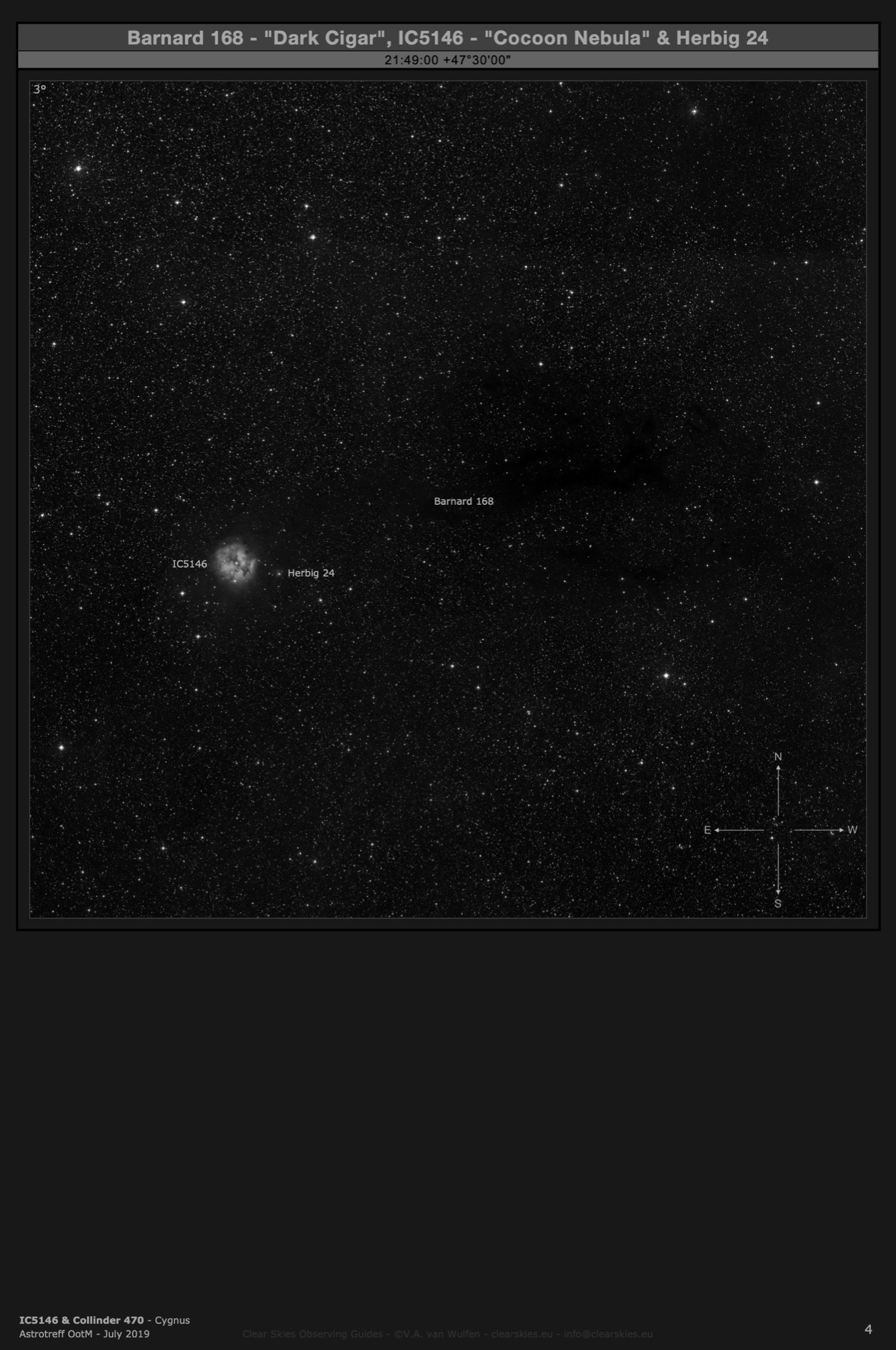 Emission nebula IC5146 - the "Cocoon Nebula" & open cluster Collinder 470 in Cygnus Emission nebula IC5146 - the "Cocoon Nebula" & open cluster Collinder 470 in Cygnus