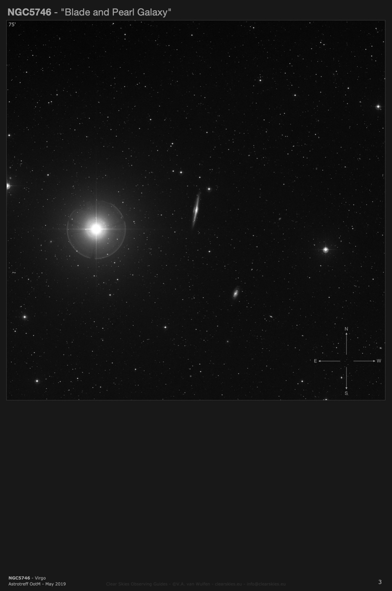 Galaxy NGC5746 - the "Blade and Pearl Galaxy" in Virgo Galaxy NGC5746 - the "Blade and Pearl Galaxy" in Virgo