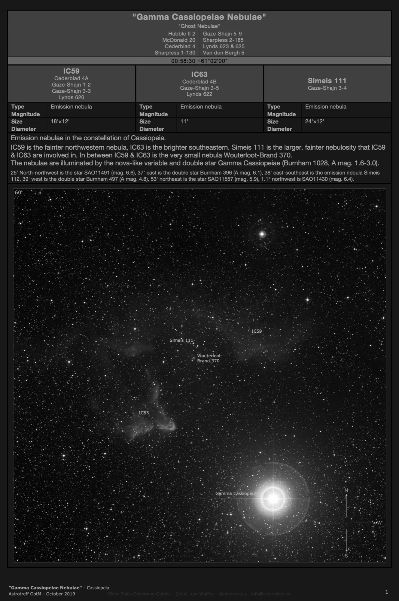 The "Gamma Cassiopeiae Nebulae" in Cassiopeia The "Gamma Cassiopeiae Nebulae" in Cassiopeia
