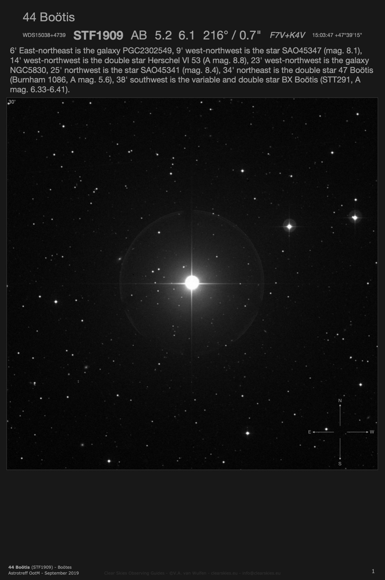 Double star 44 BoΓΆtis (STF1909 - WDS15038+4739) in BoΓΆtes Double star 44 BoΓΆtis (STF1909 - WDS15038+4739) in BoΓΆtes