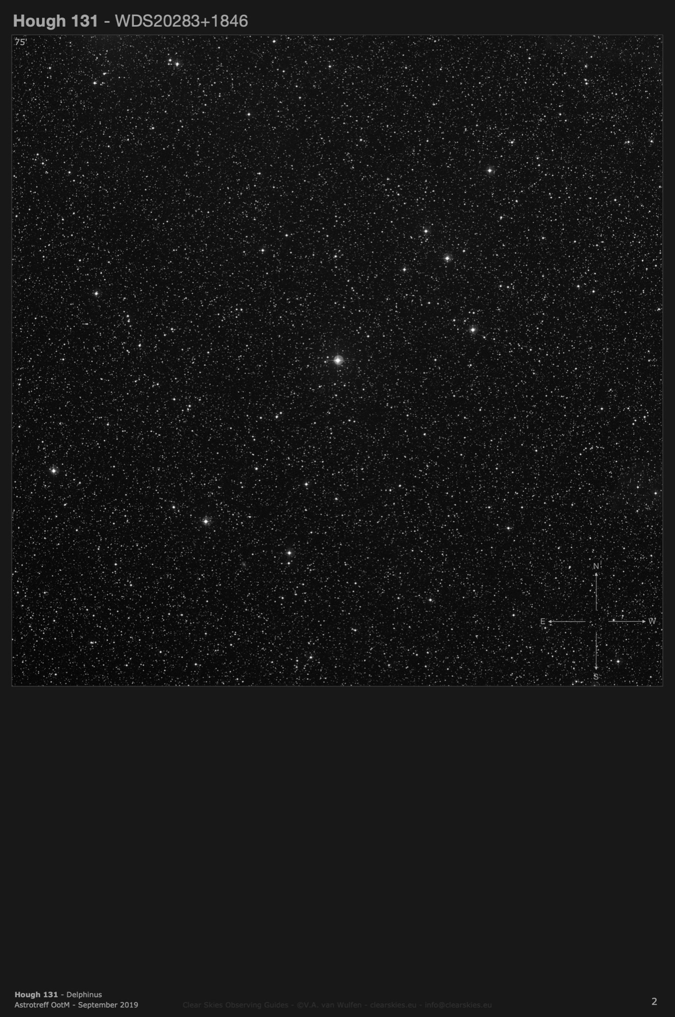 Double star Hough 131 (WDS20283+1846) in Delphinus Double star Hough 131 (WDS20283+1846) in Delphinus