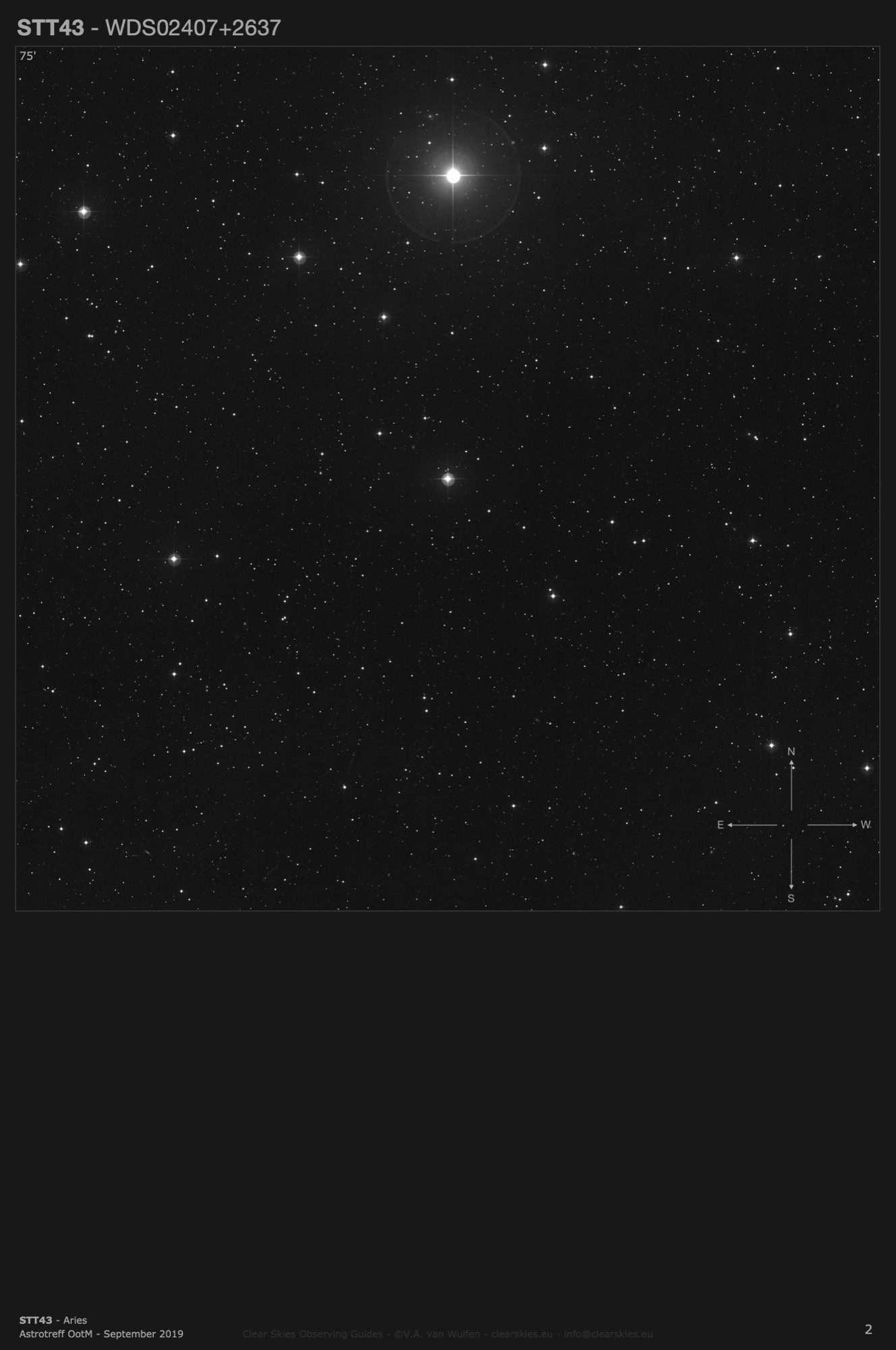 Double star STT43 (WDS02407+2637) in Aries Double star STT43 (WDS02407+2637) in Aries