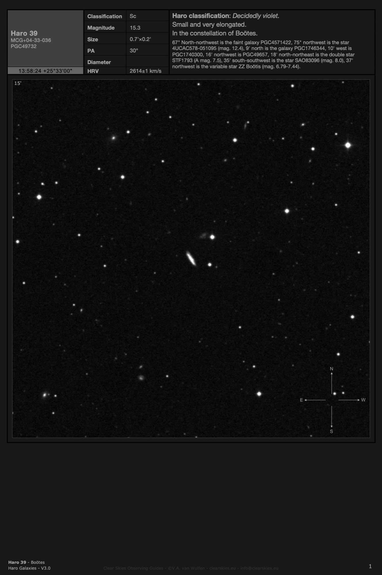 Galaxy Haro 39 (MCG+04-33-036, PGC49732) in Boötes Galaxy Haro 39 (MCG+04-33-036, PGC49732) in Boötes