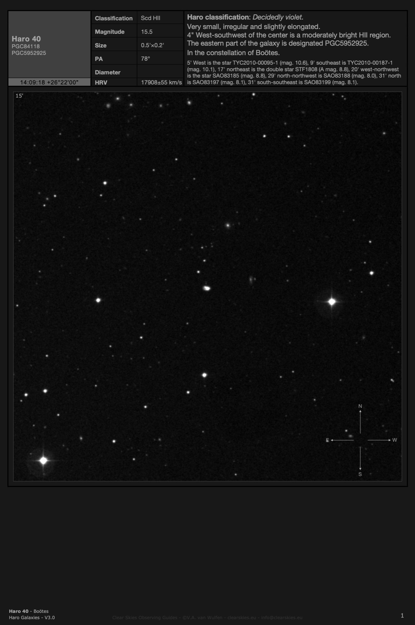 Galaxy Haro 40 (PGC84118) in Boötes Galaxy Haro 40 (PGC84118) in Boötes
