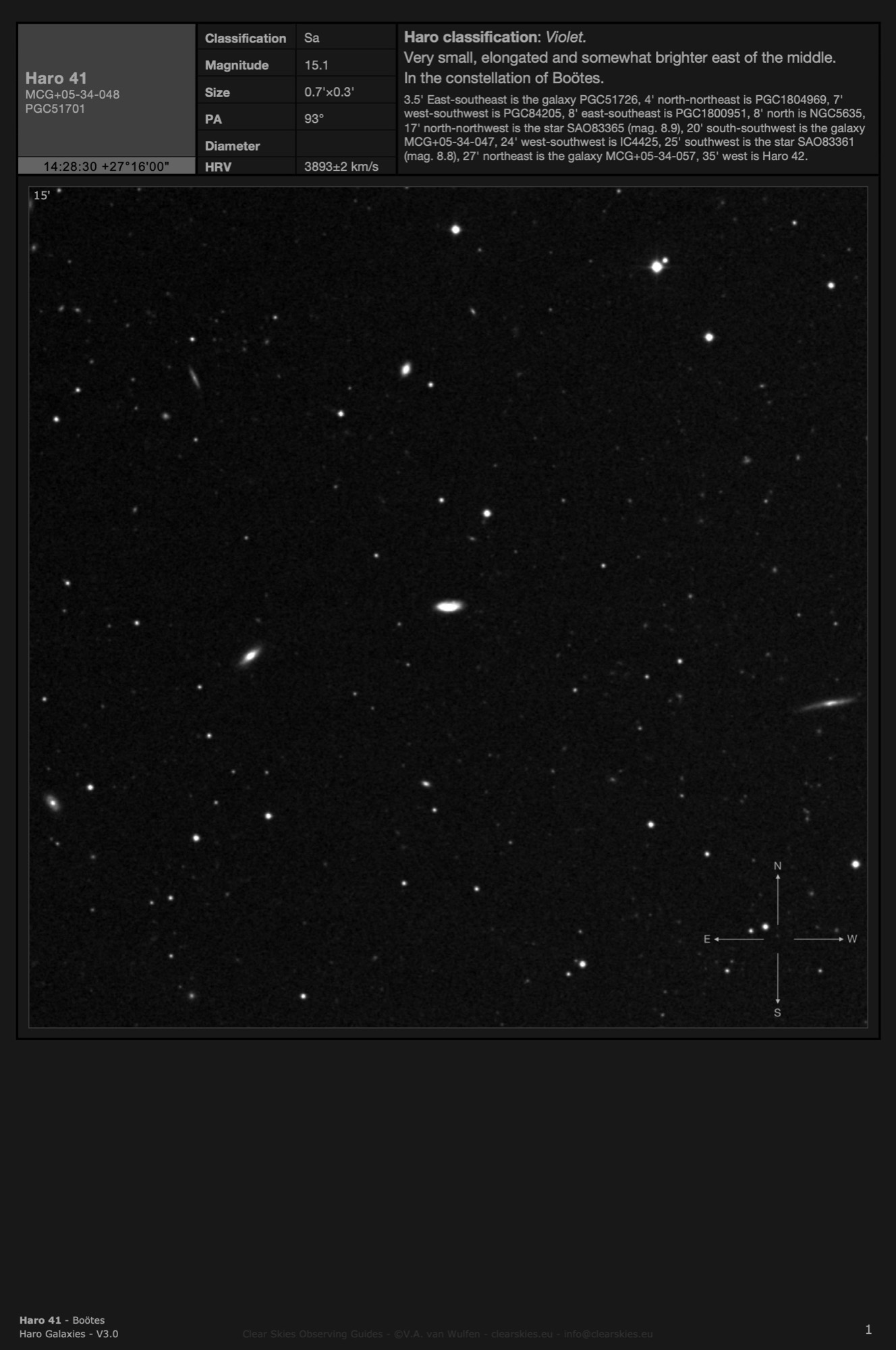 Galaxy Haro 41 (MCG+05-34-048, PGC51701) in Boötes Galaxy Haro 41 (MCG+05-34-048, PGC51701) in Boötes