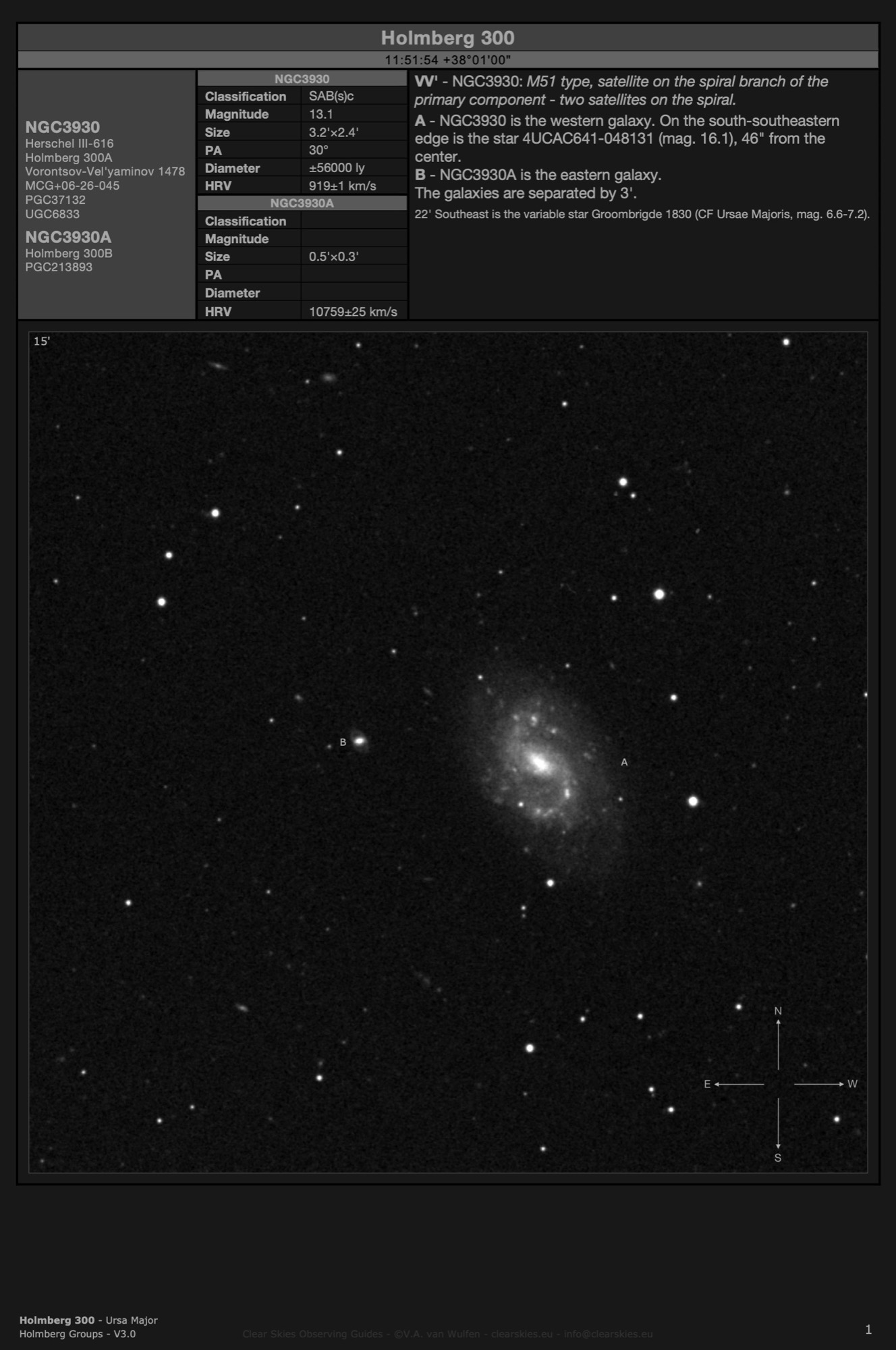 Galaxy pair NGC3930 & NGC3930A (Holmberg 300) in Ursa Major Galaxy pair NGC3930 & NGC3930A (Holmberg 300) in Ursa Major