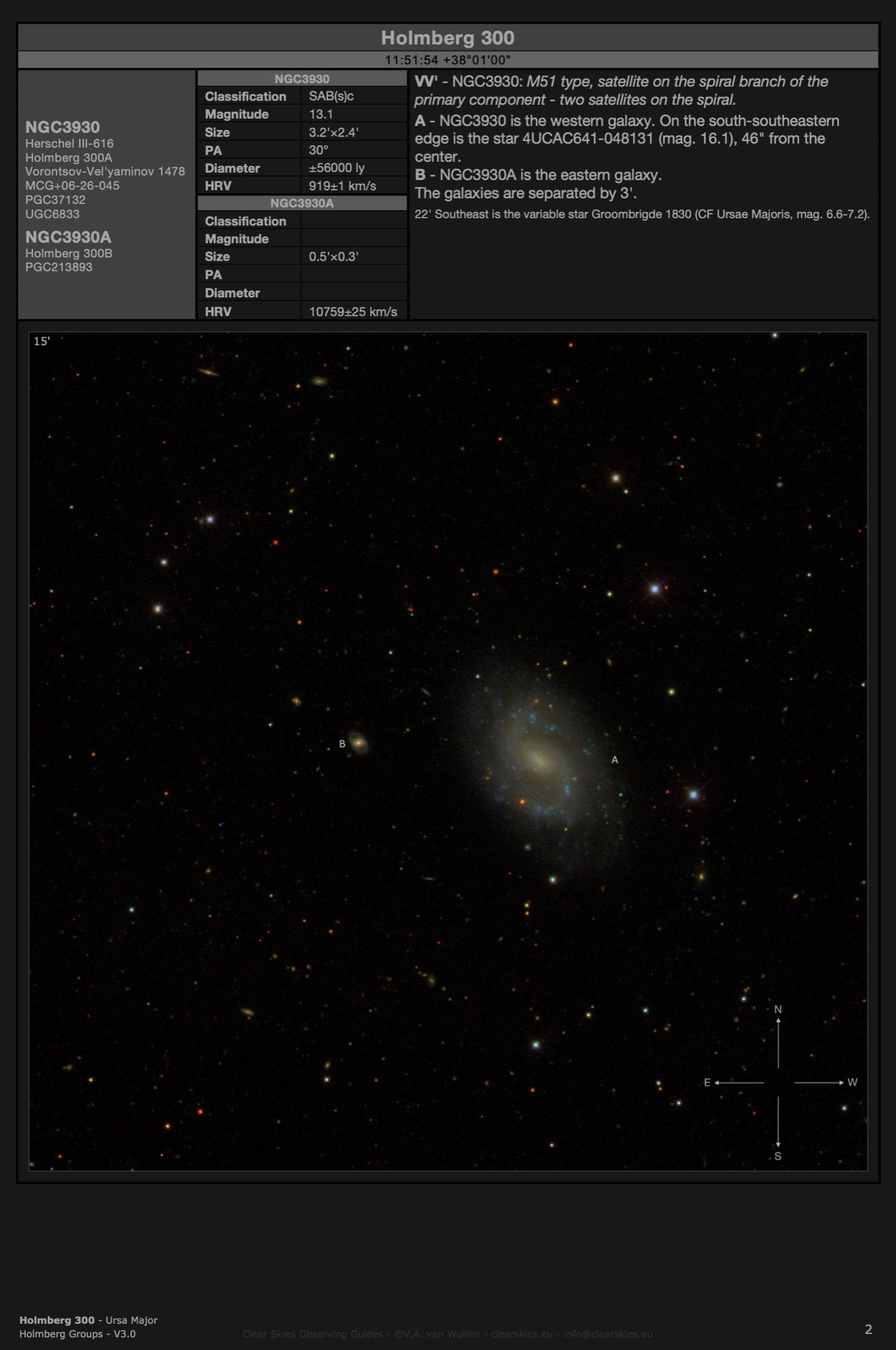 Galaxy pair NGC3930 & NGC3930A (Holmberg 300) in Ursa Major