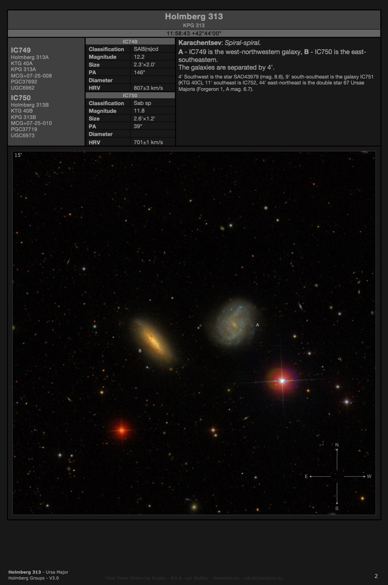 Galaxy pair IC749 & IC750 (Holmberg 313) Galaxy pair IC749 & IC750 (Holmberg 313)
