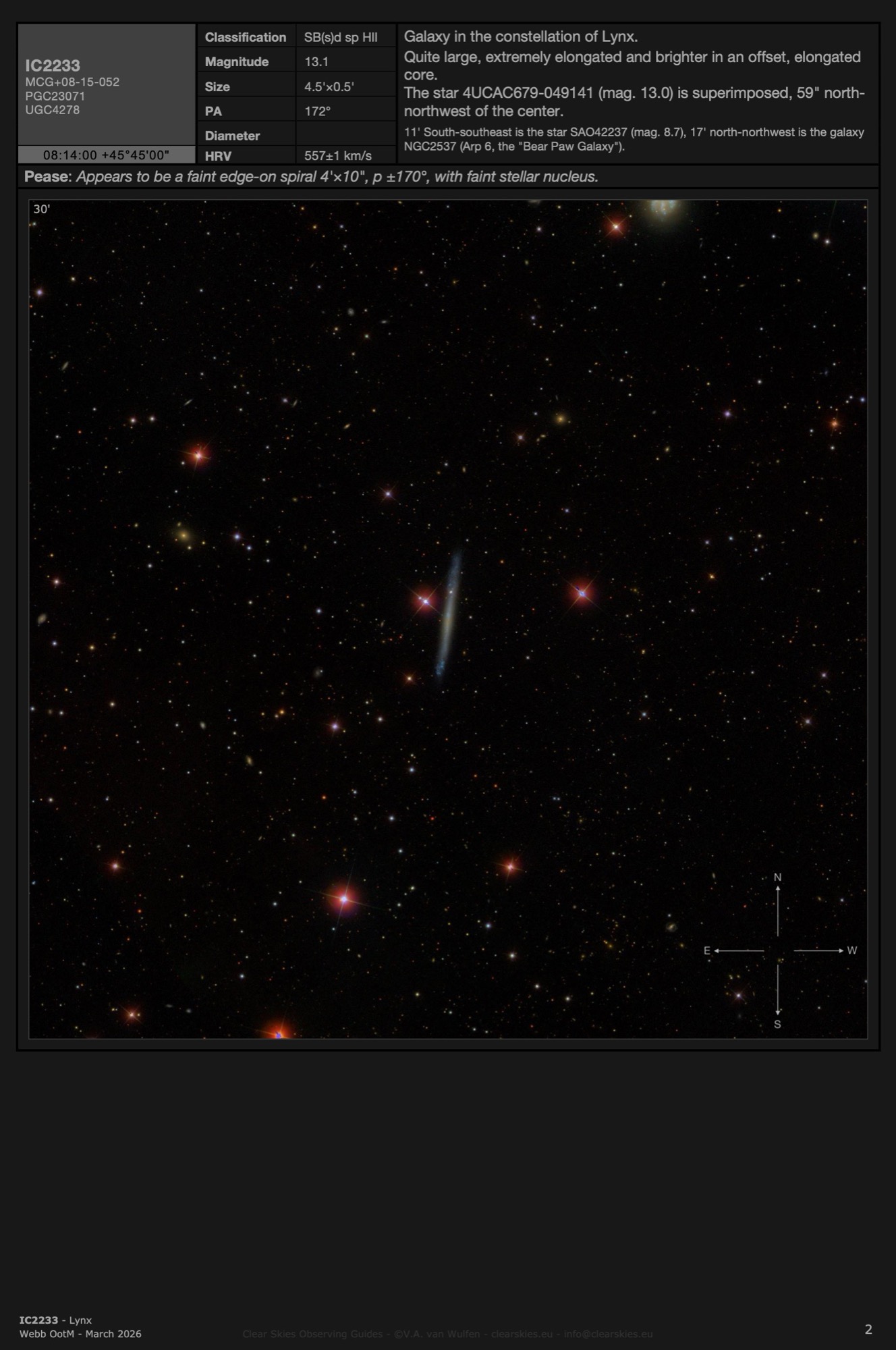 Galaxy IC2233 in Lynx Galaxy IC2233 in Lynx