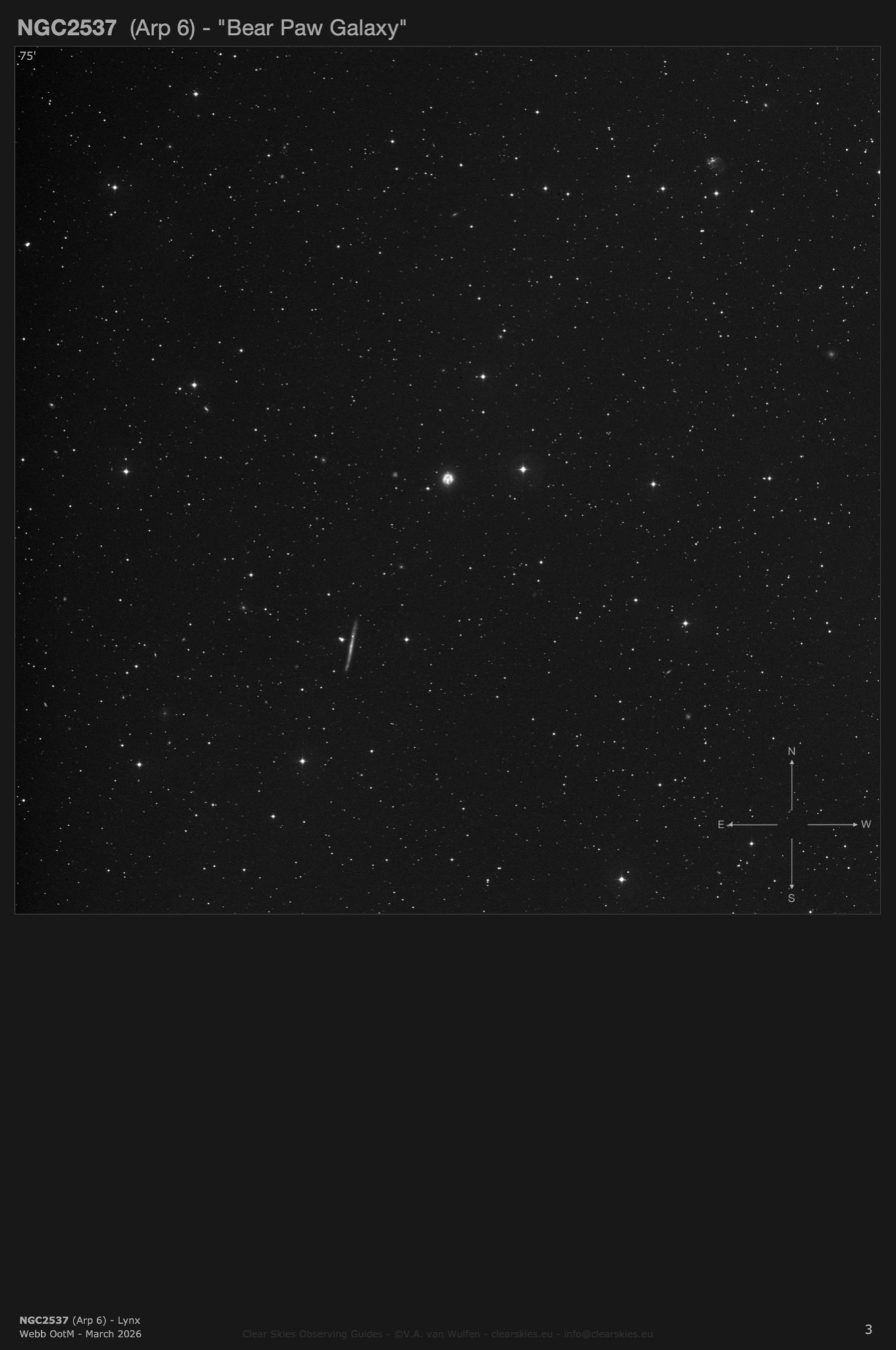 Galaxy NGC2537 (Arp 6) - the "Bear Paw Galaxy" in Lynx Galaxy NGC2537 (Arp 6) - the "Bear Paw Galaxy" in Lynx