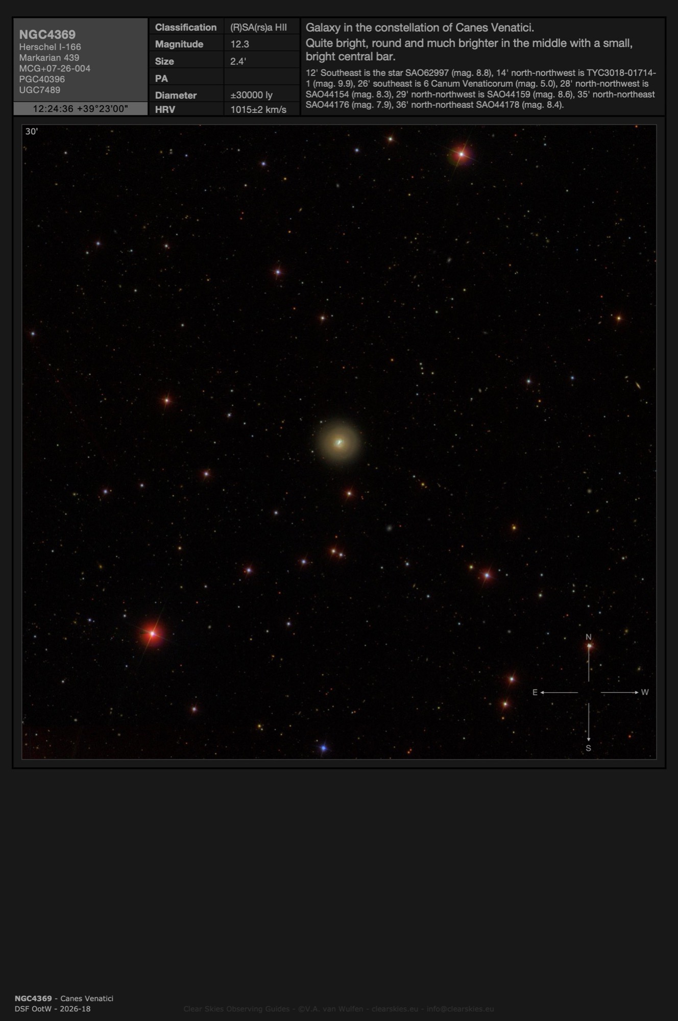 Galaxy NGC4369 in Canes Venatici