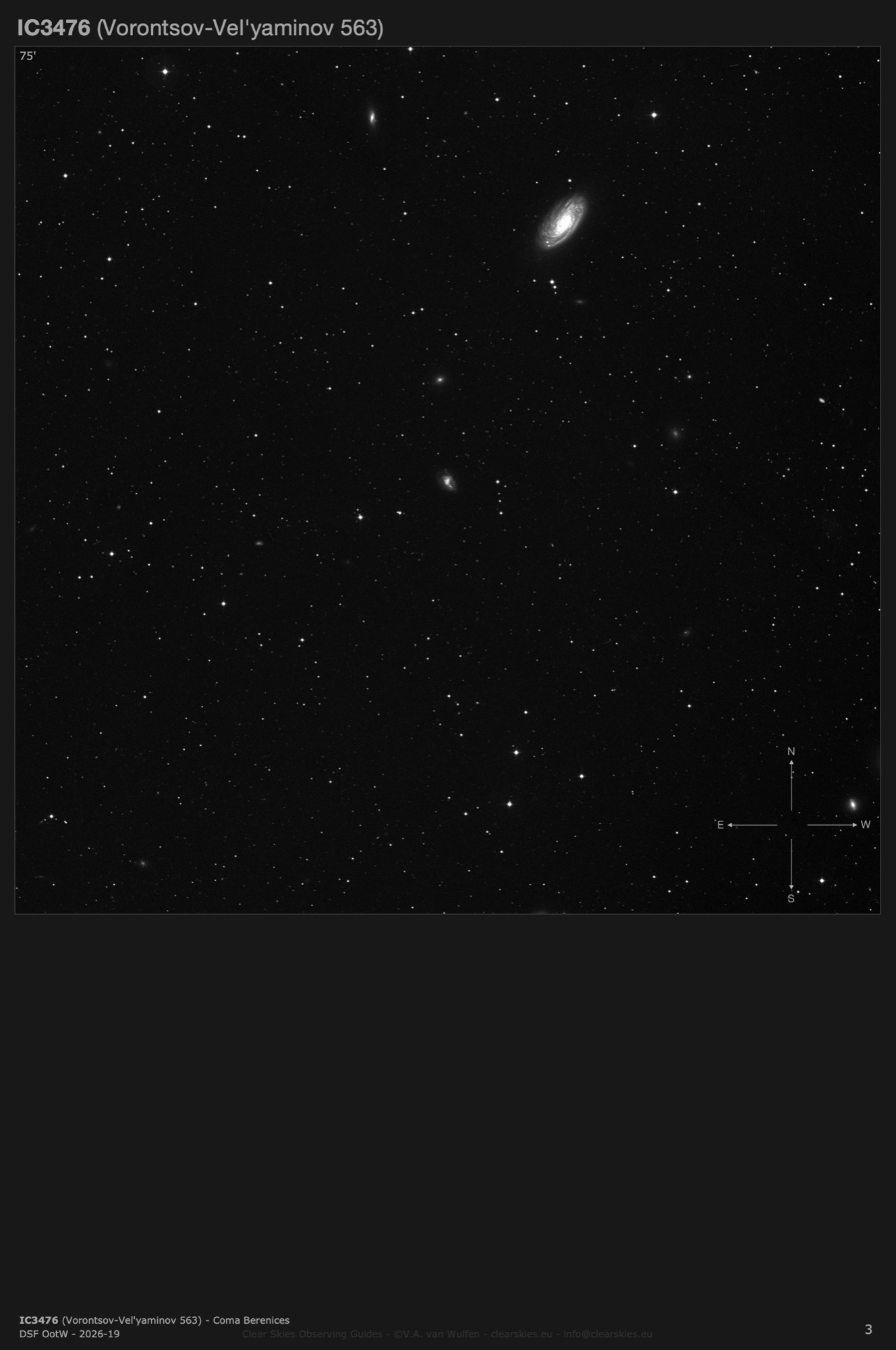 Galaxy IC3476 (Vorontsov-Vel'yaminov 563) in Coma Berenices Galaxy IC3476 (Vorontsov-Vel'yaminov 563) in Coma Berenices