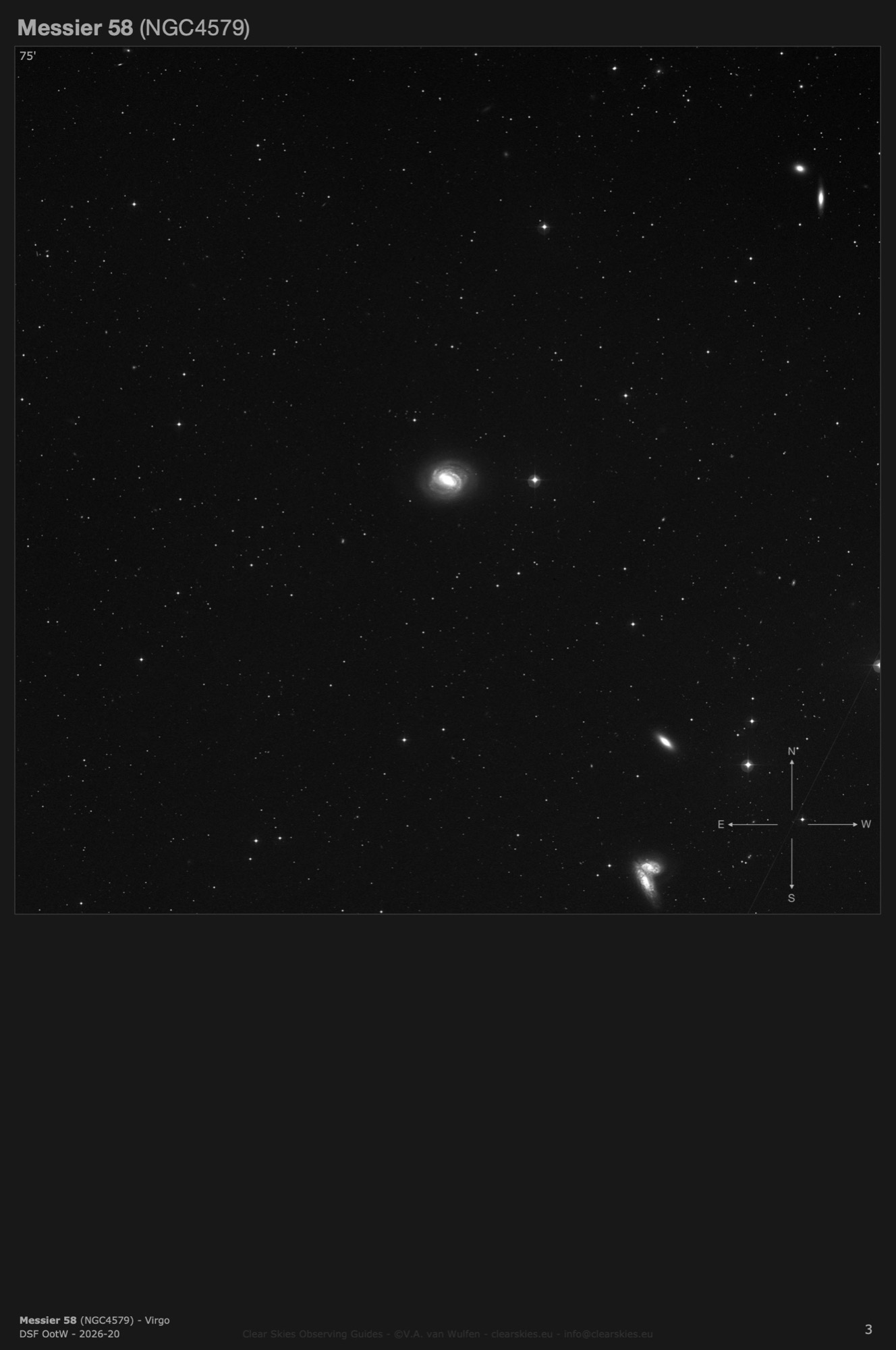 Galaxy Messier 58 (NGC4579) in Virgo