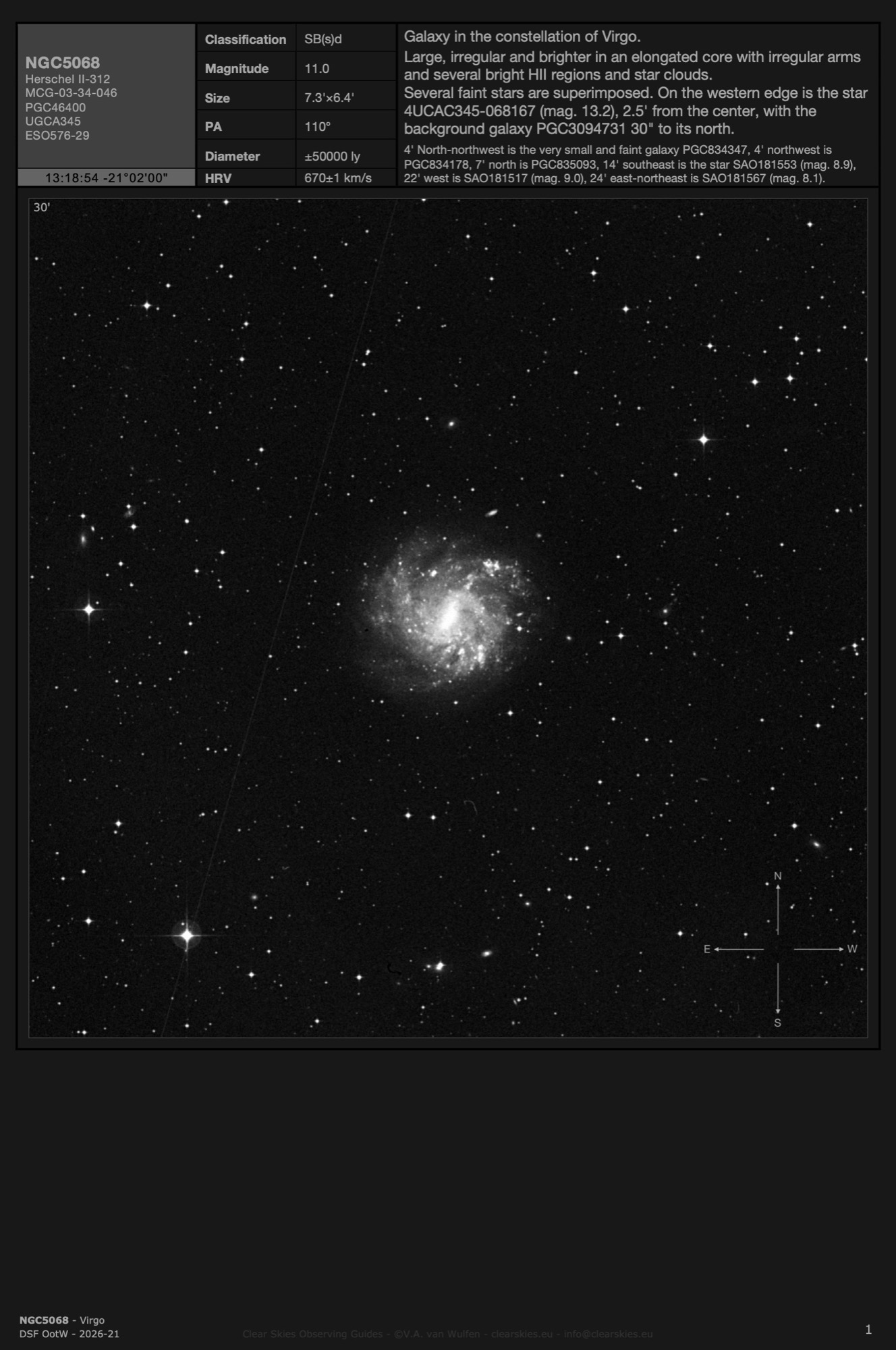 Galaxy NGC5068 in Virgo Galaxy NGC5068 in Virgo