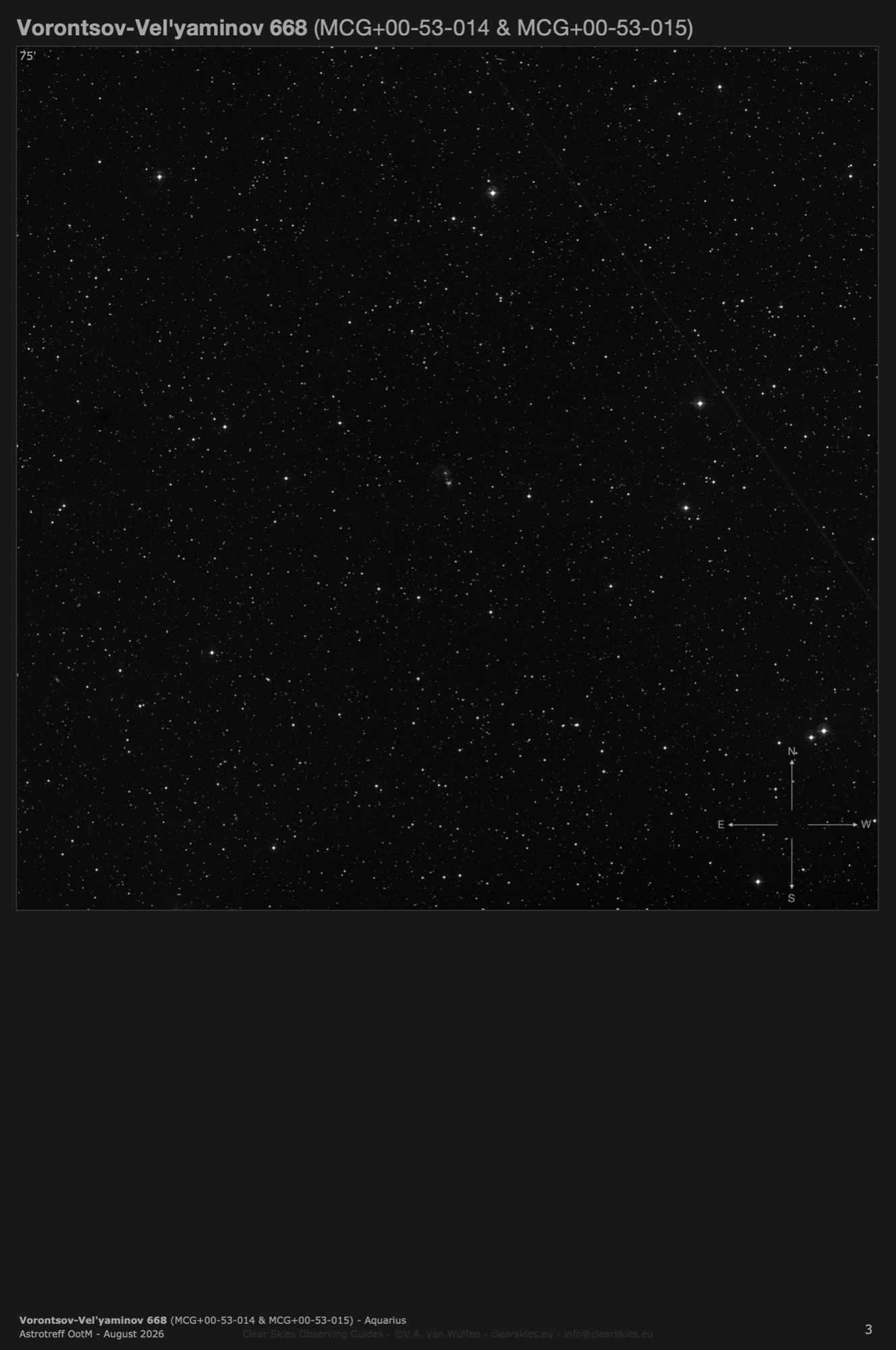 Galaxy pair Vorontsov-Vel'yaminov 668 (MCG+00-53-014 & MCG+00-53-015) in Aquarius Galaxy pair Vorontsov-Vel'yaminov 668 (MCG+00-53-014 & MCG+00-53-015) in Aquarius